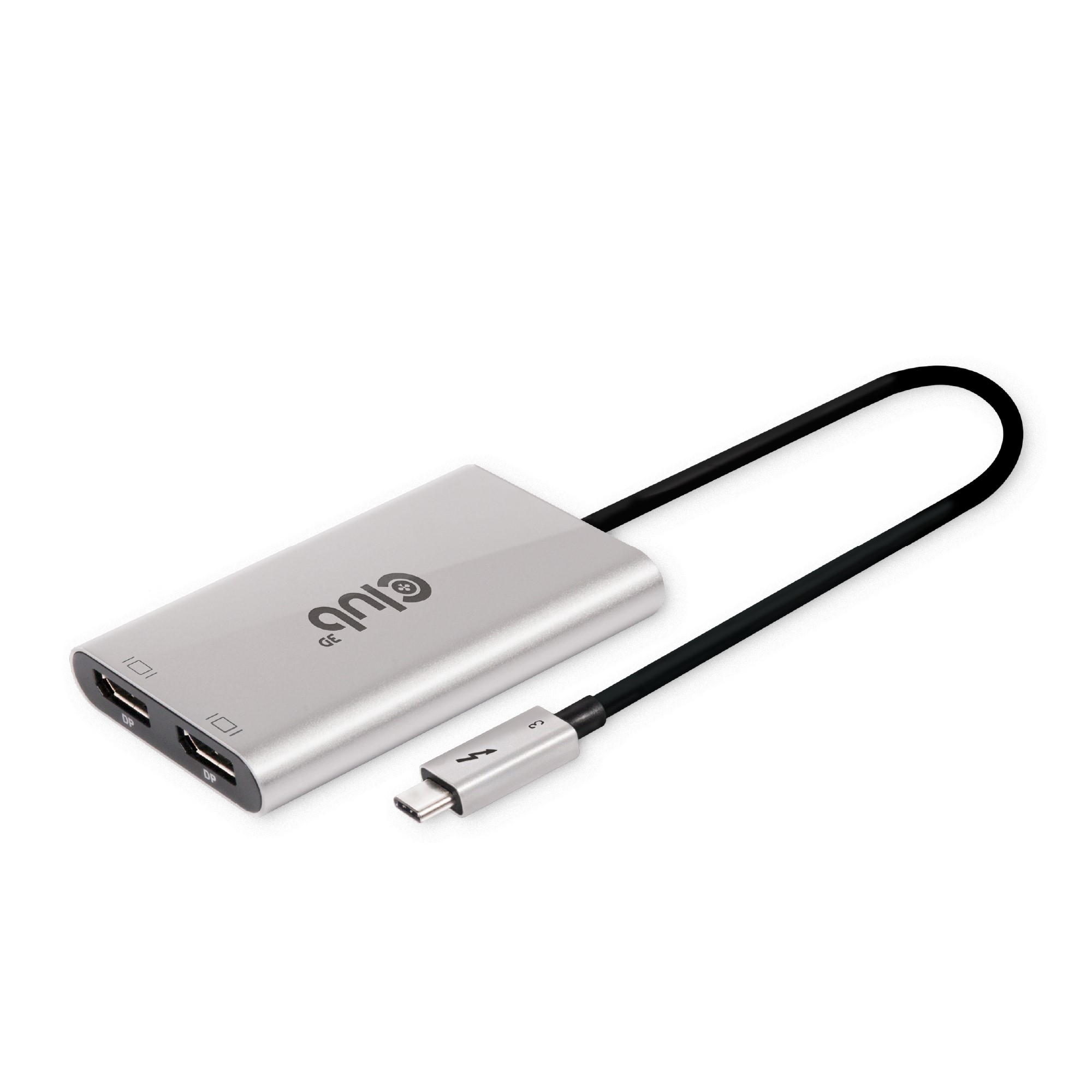 Club3D Adapter Thunderbolt 3 > 2x DP 1.2 4K@60Hz aktiv St/&shy;Bu ret
