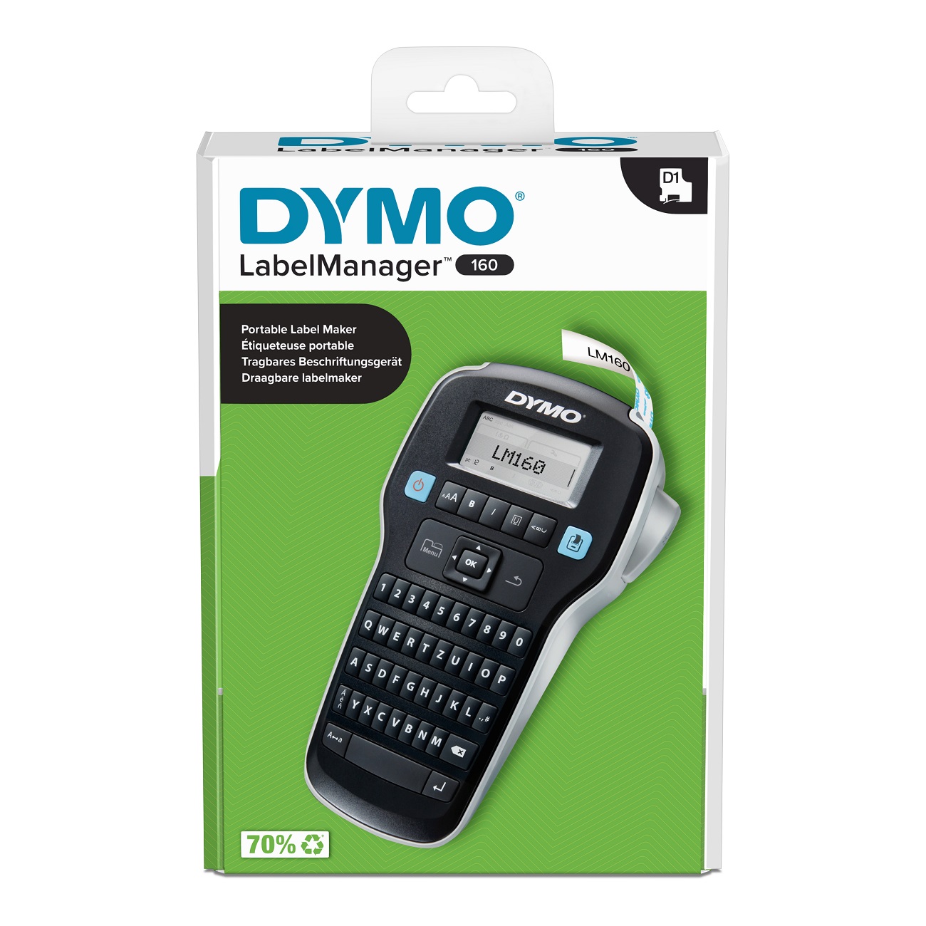 DYMO LabelManager 160 6/9/12 mm D1-Bänder Qwertz Etikettendrucker
