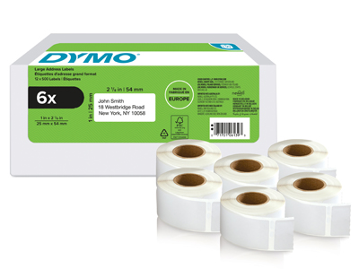 DYMO LW-Rücksendeadress-Etiketten groß 25x54mm 6x 500St/Rol