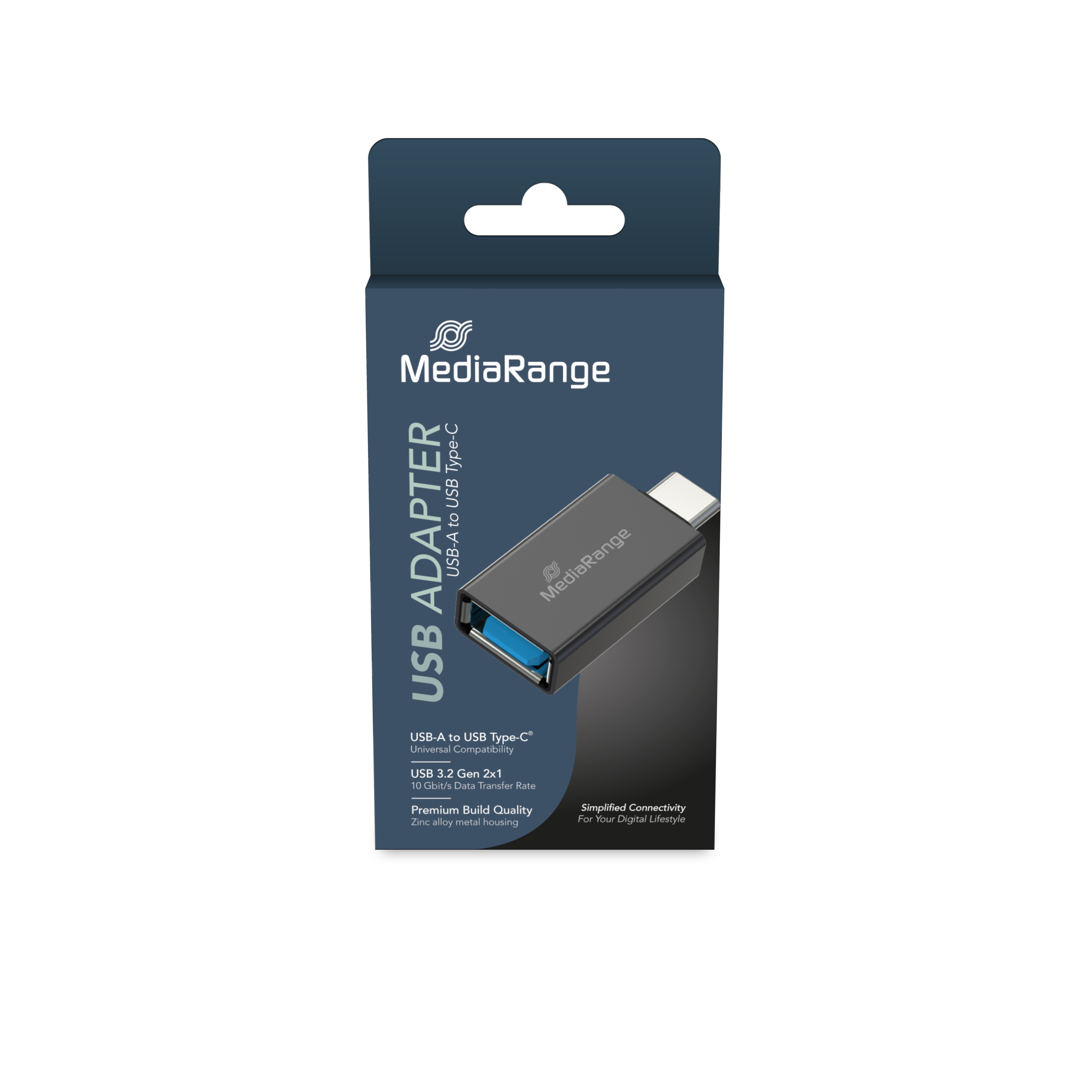 MediaRange Universaler USB-A auf USB-C Adapter   schwarz Adapter