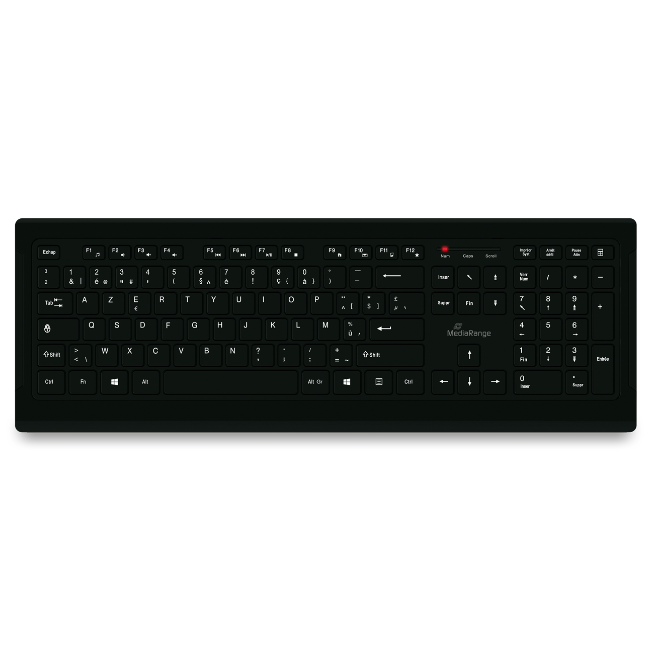 MediaRange Tastatur kabelgeb. ultraflachen Tasten (BE) sw Mäuse & Tastaturen