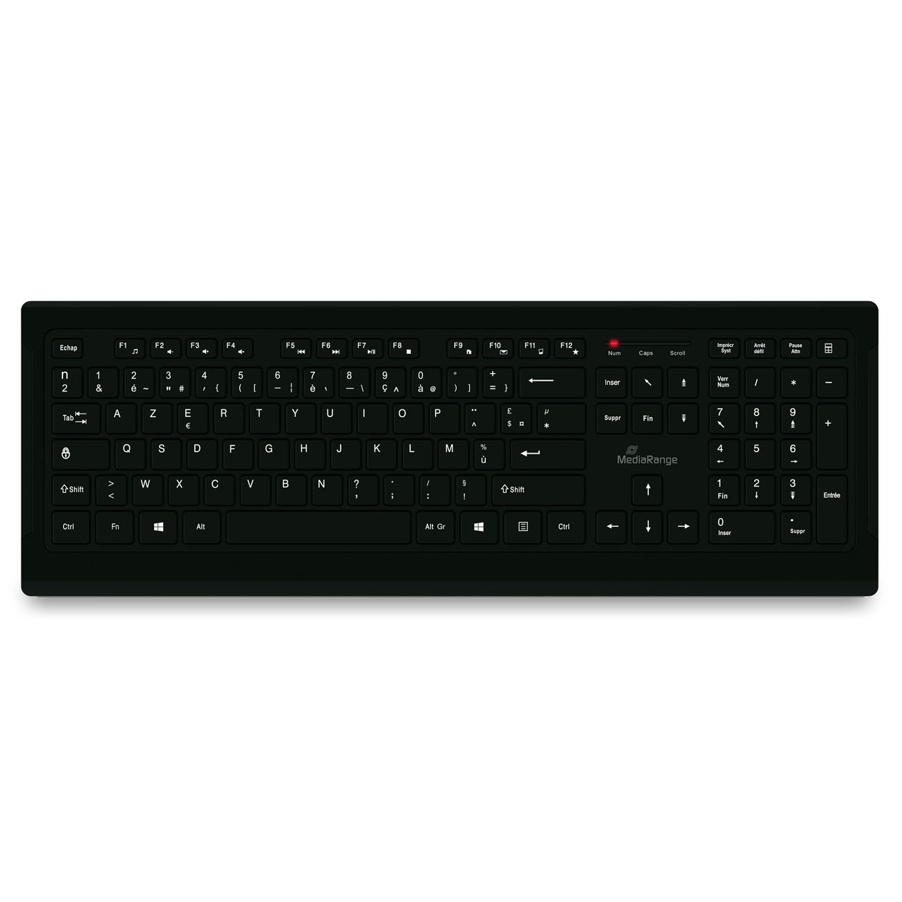 MediaRange Tastatur kabelgeb. ultraflachen Tasten (FR) sw