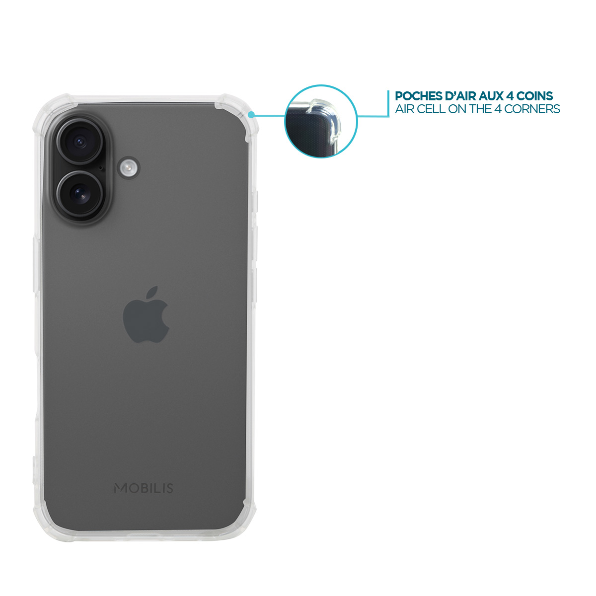 Mobilis R Series for iPhone 16 - Transparent - Soft bag Apple Zubehör