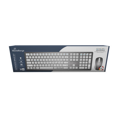 MediaRange Funk-Tastatur und optis. Funk-Maus Set QWERTZ sil Mäuse & Tastaturen