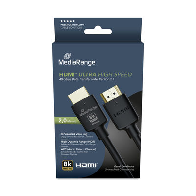 MediaRange HDMI Ultra High Speed Ethernet Kabel 48Gibt/s 2m