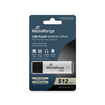 MediaRange USB-Stick USB 3.0 high performance 512GB alu