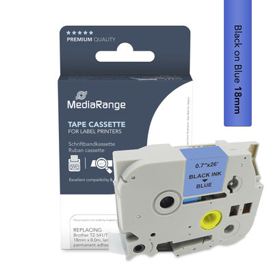 MediaRange Schriftbandka. Brother TZ-541/TZe-541 18mm 8m sw