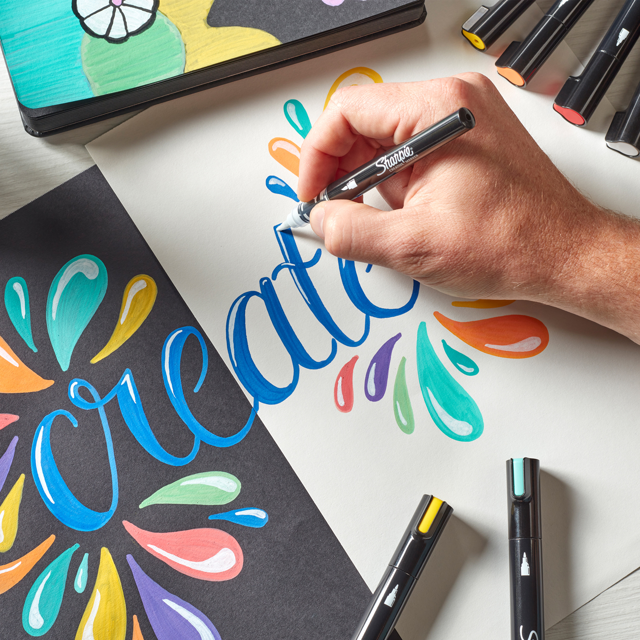 Sharpie Kreativmarker Pinselspitze Acryl grün