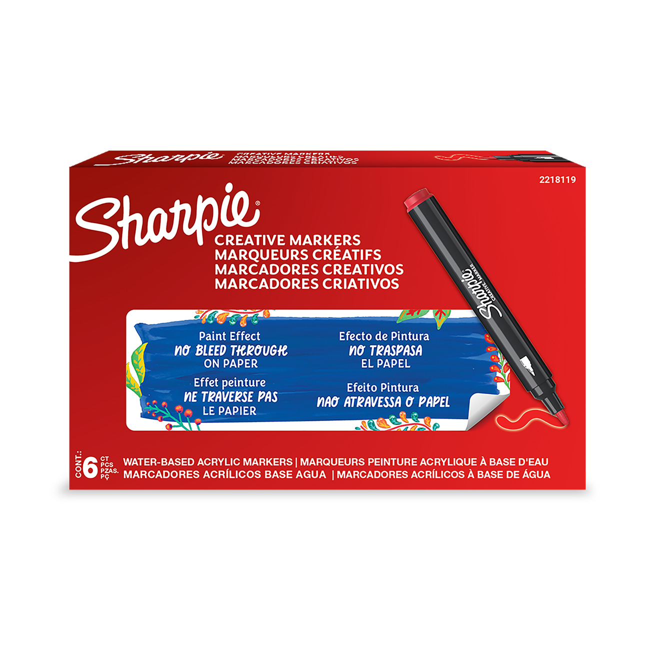 Sharpie Kreativmarker Rundspitze Acryl rot