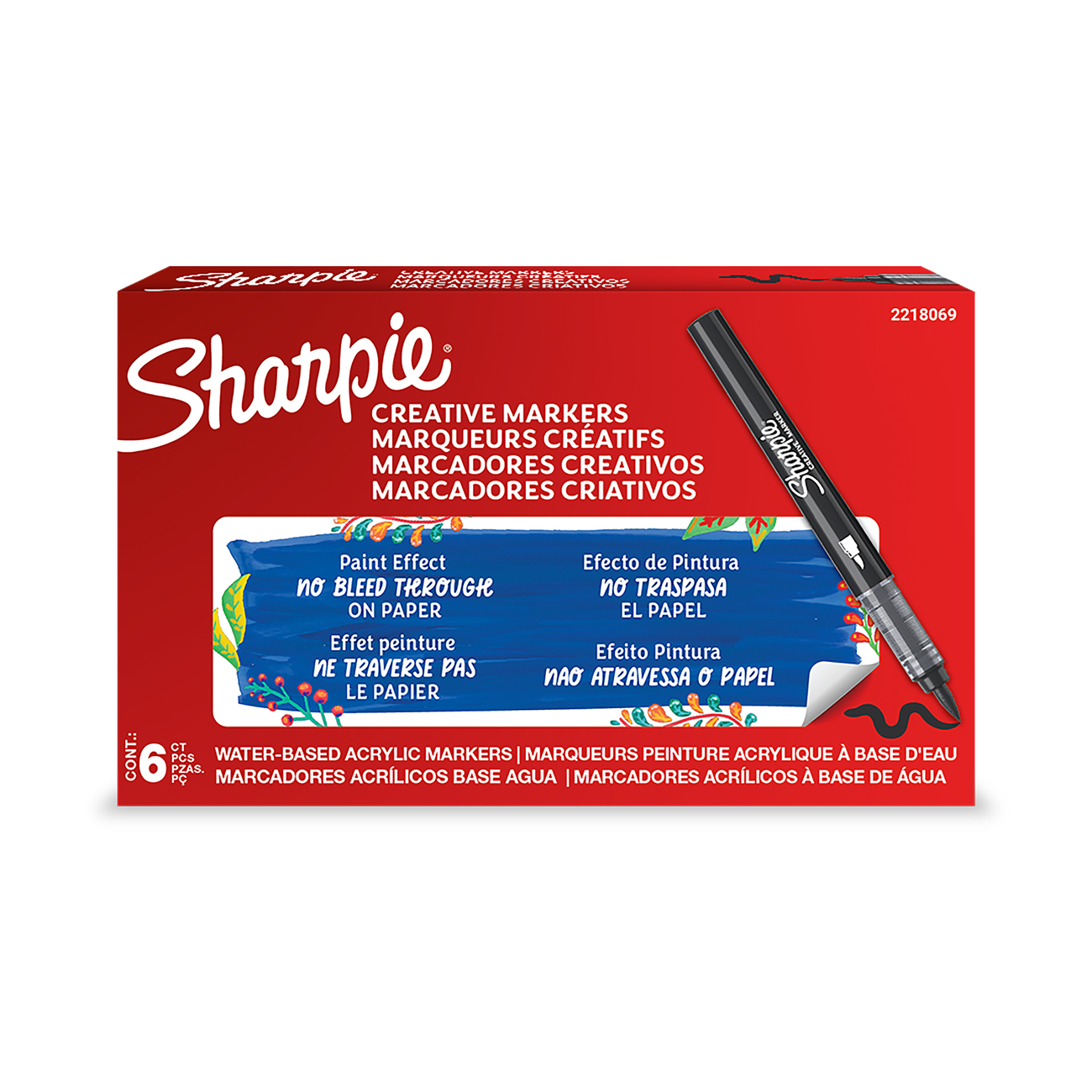 Sharpie Kreativmarker Pinselspitze Acryl schwarz Permanent Marker