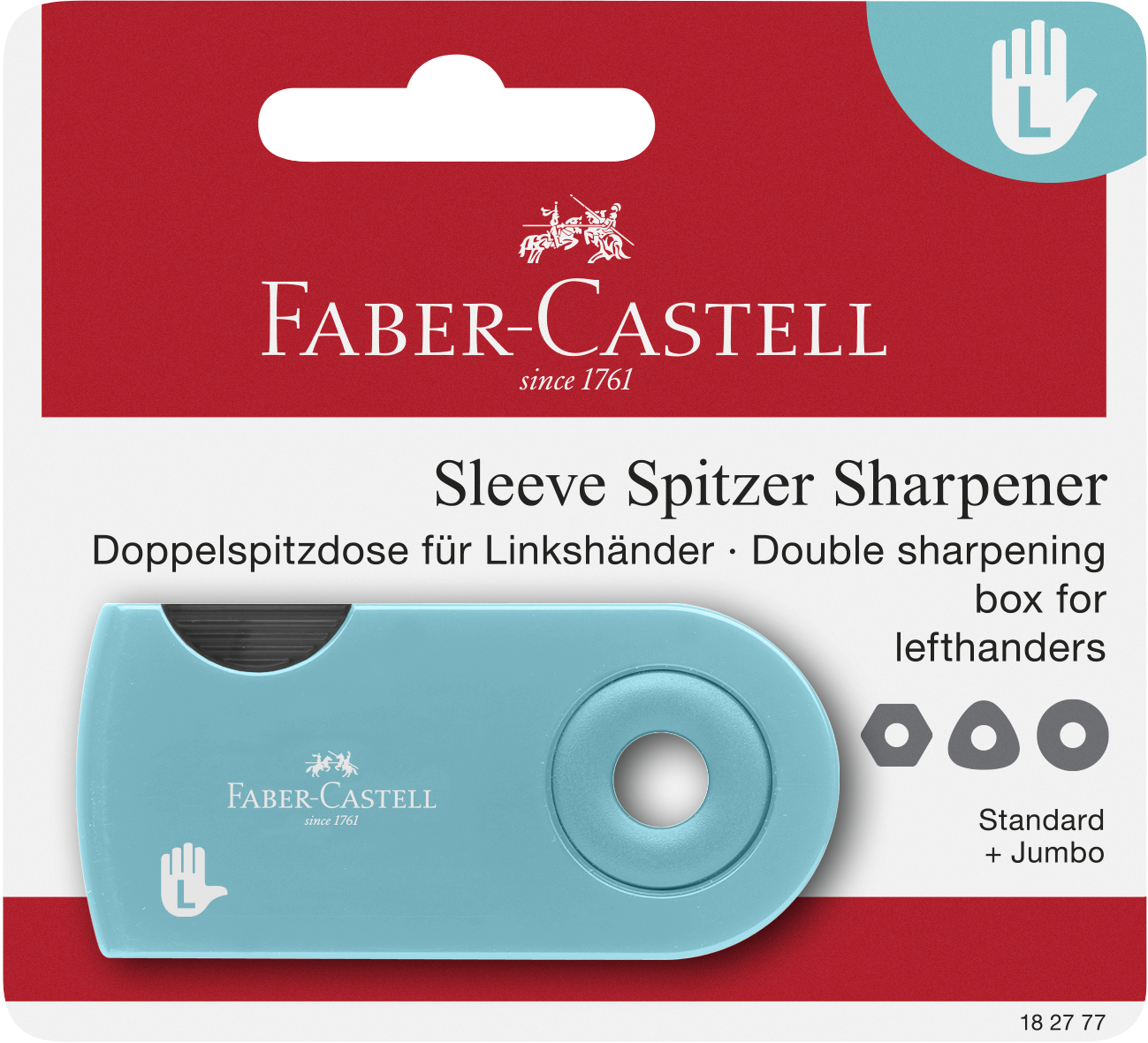FABER-CASTELL Spitzer Doppelspitzdose Sleeve L-Hand BK