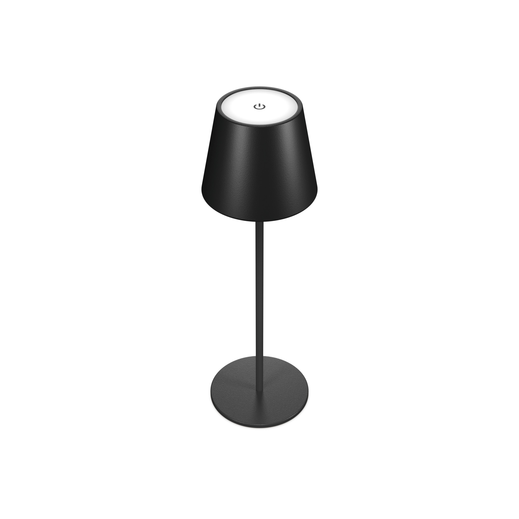 RealPower LED-Tischlampe dimmbar kalt/warm mit Akku, schwar
