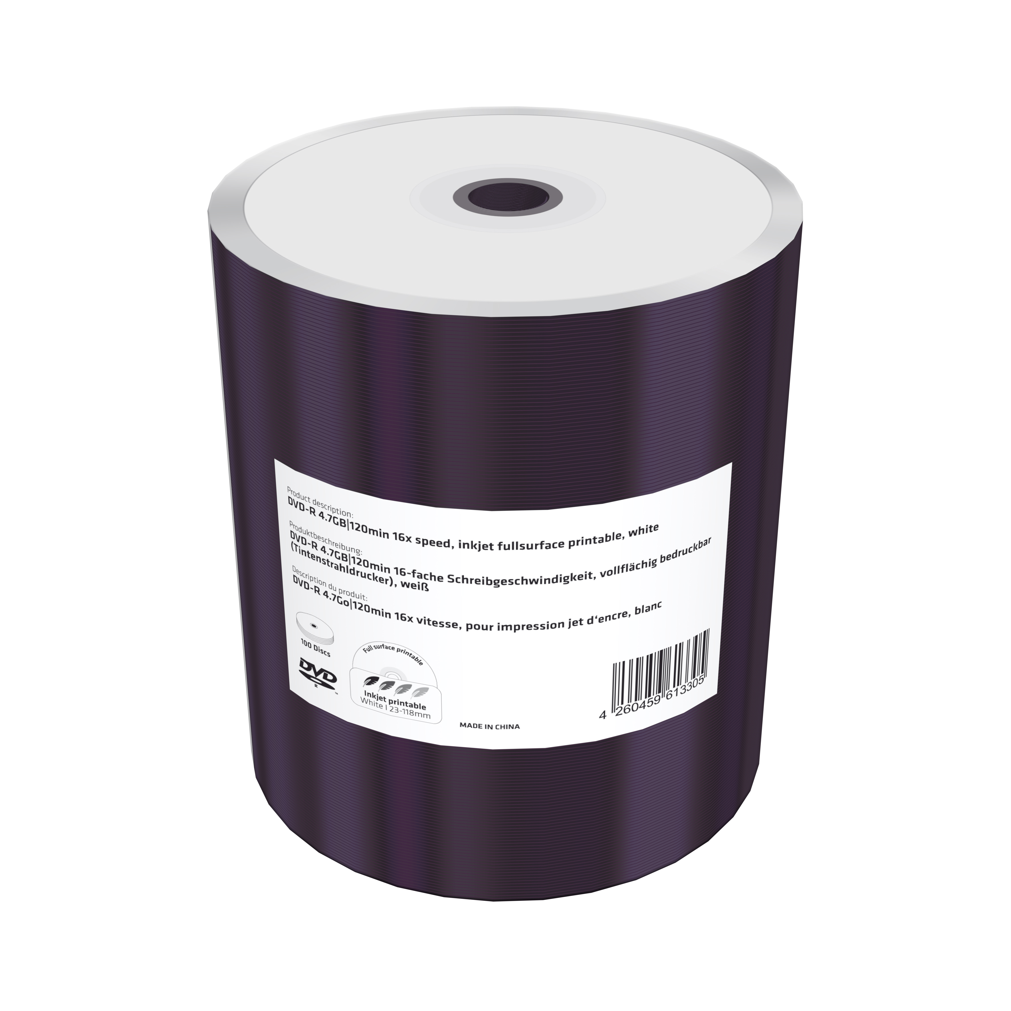 MediaRange DVD-R 4.7GB bedruckbar,100er Pack Folie (Shrink)