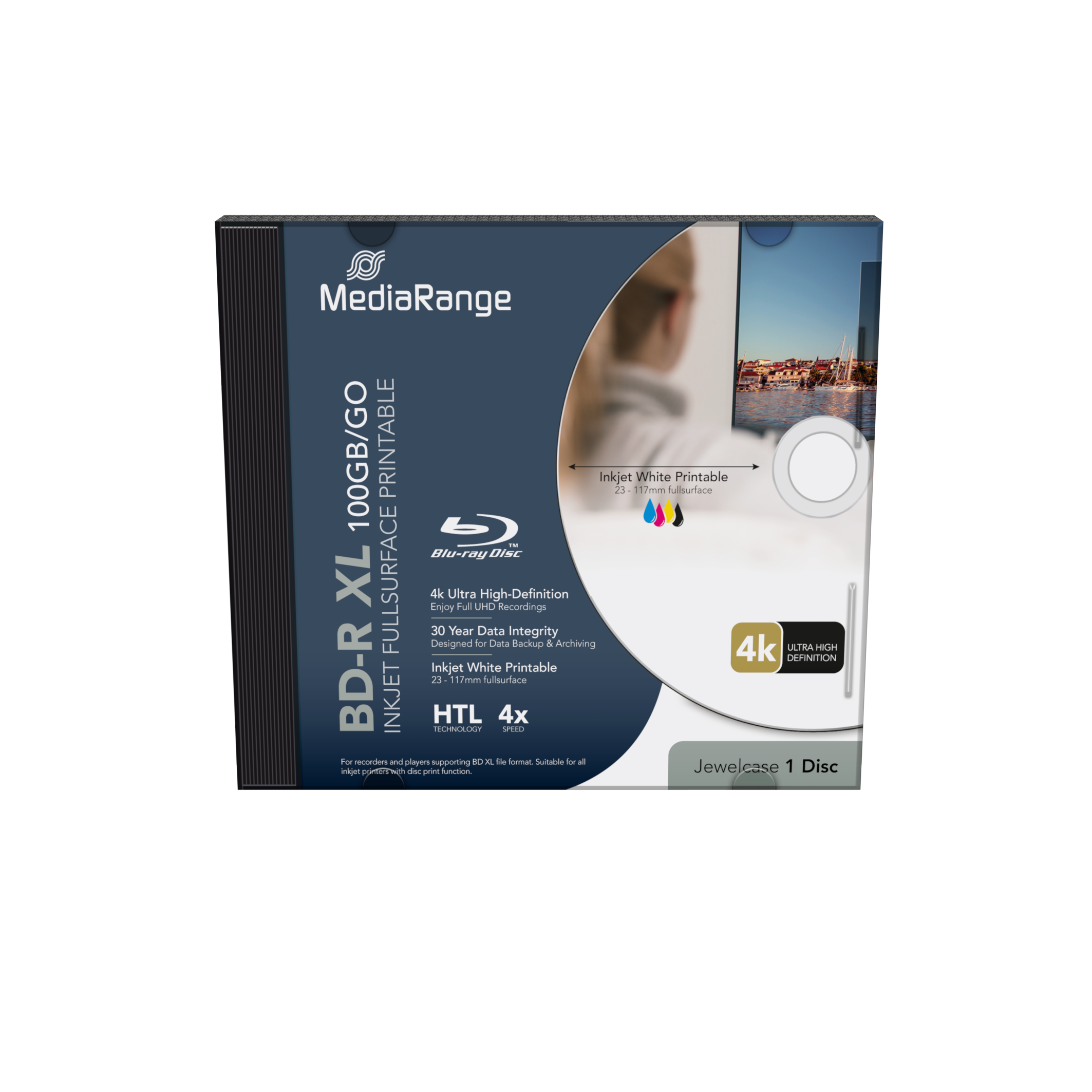 MediaRange BD-R XL 100GB 4x bedruckbar Disc im Jewelcase