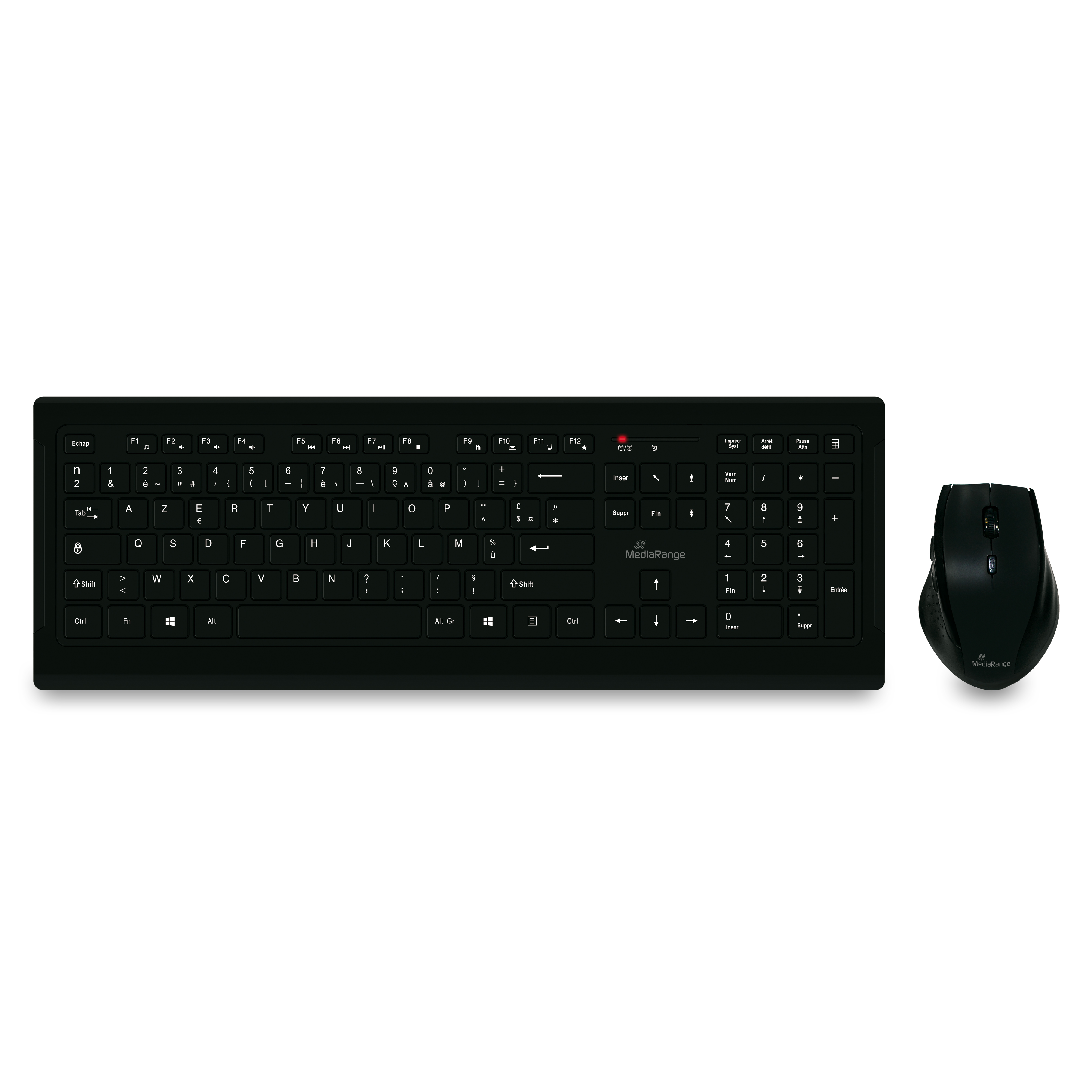 MediaRange Tastatur-Set + optis. 5 Tasten Funk-Maus (FR) sw