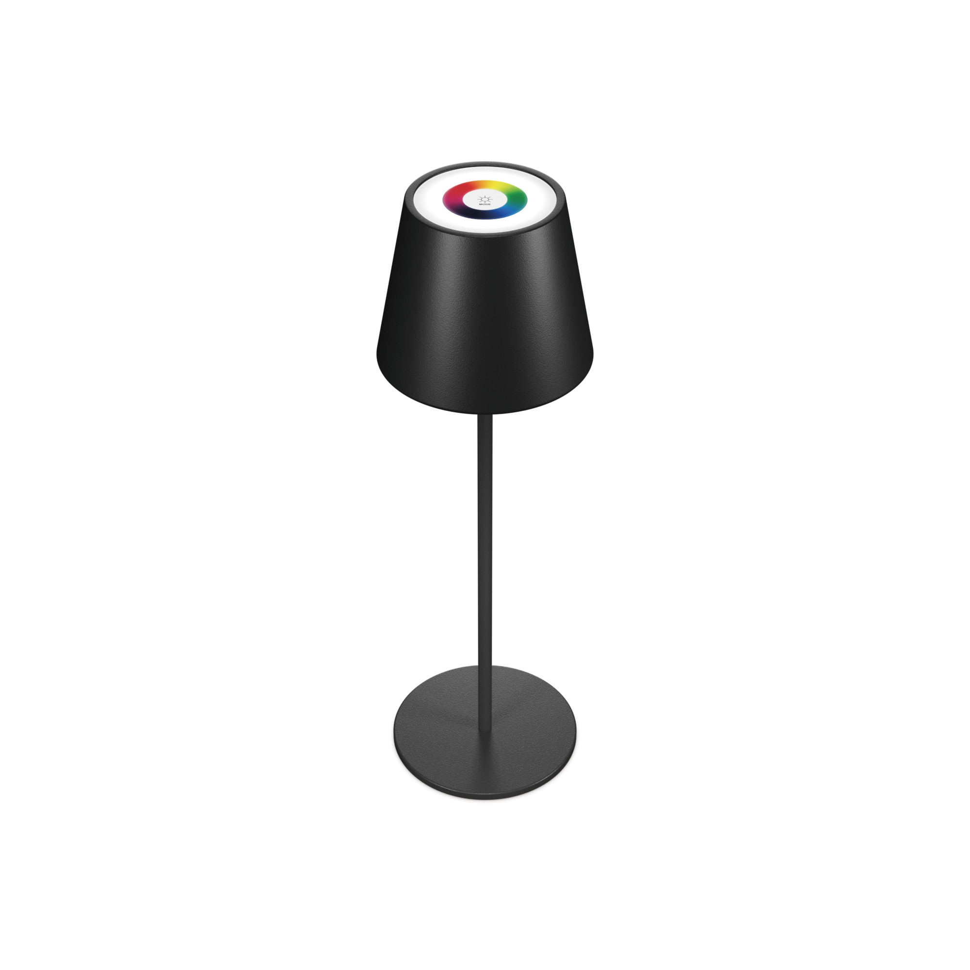 RealPower LED-RGB Tischlampe dimmbar mit Akku,schwarz LED