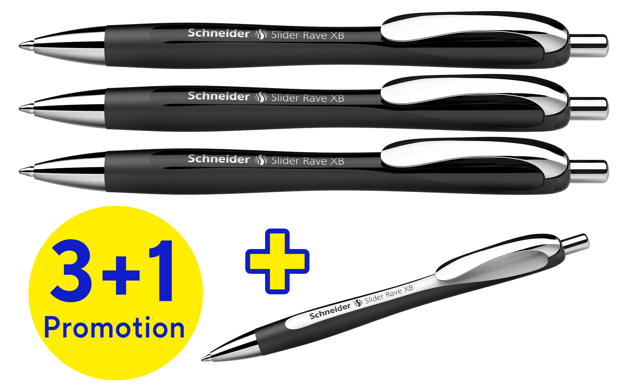 Schneider Schreibgeräte Slider Rave XB 132584 Kugelschreiber 0.7 mm Schreibfarbe: Blau 4 St.