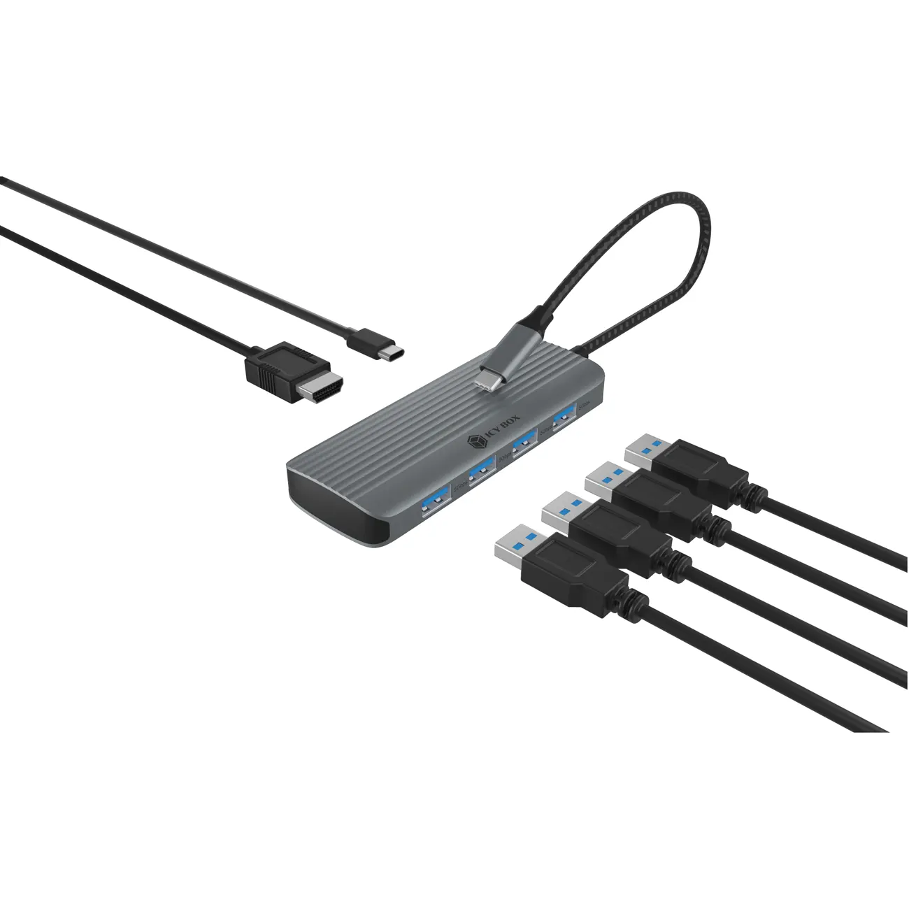 Dockingstation IcyBox 6 in 1 1xHDMI 4K60Hz, 4x USB-A Dockingstation