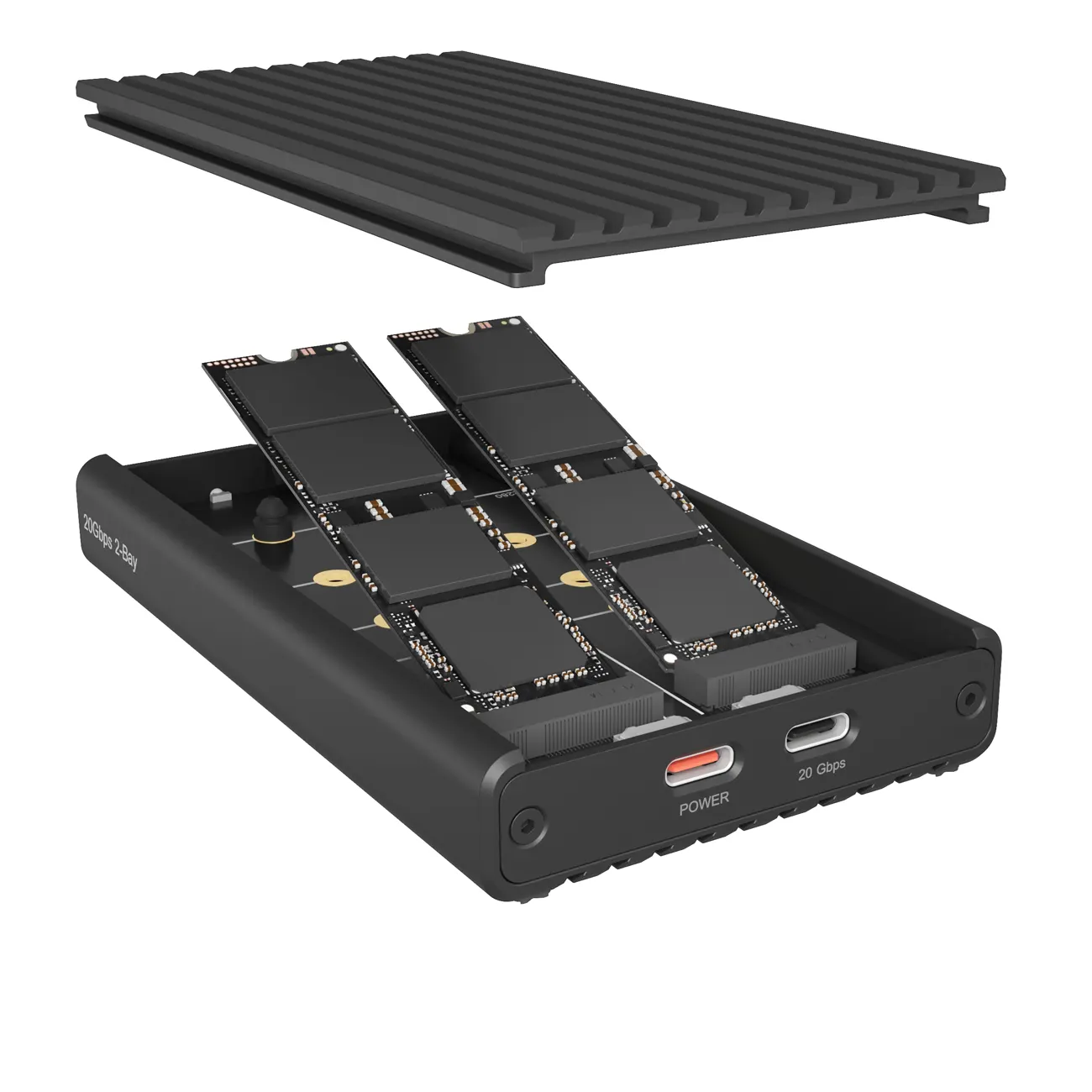 Geh. IcyBox USB 3.2 Gen2x2 Type-C 2-fach M.2 PCle NVMe