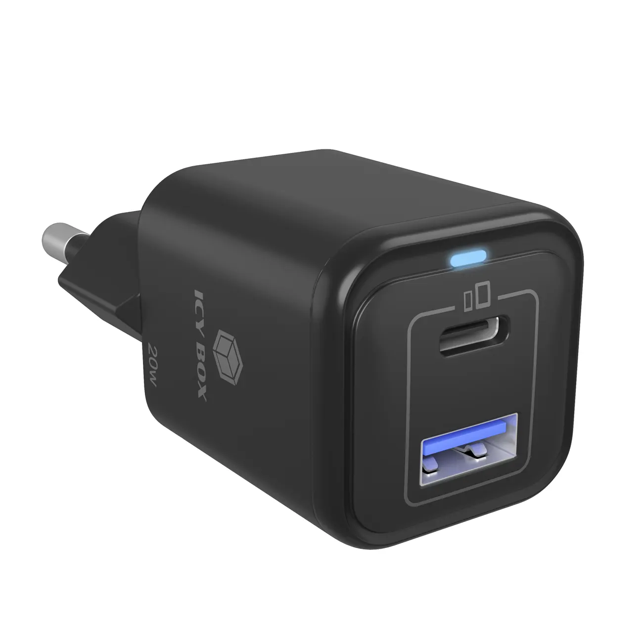 Schnellladegerät 2-Port IcyBox USB 20W für Mobilgeräte Ladegerät