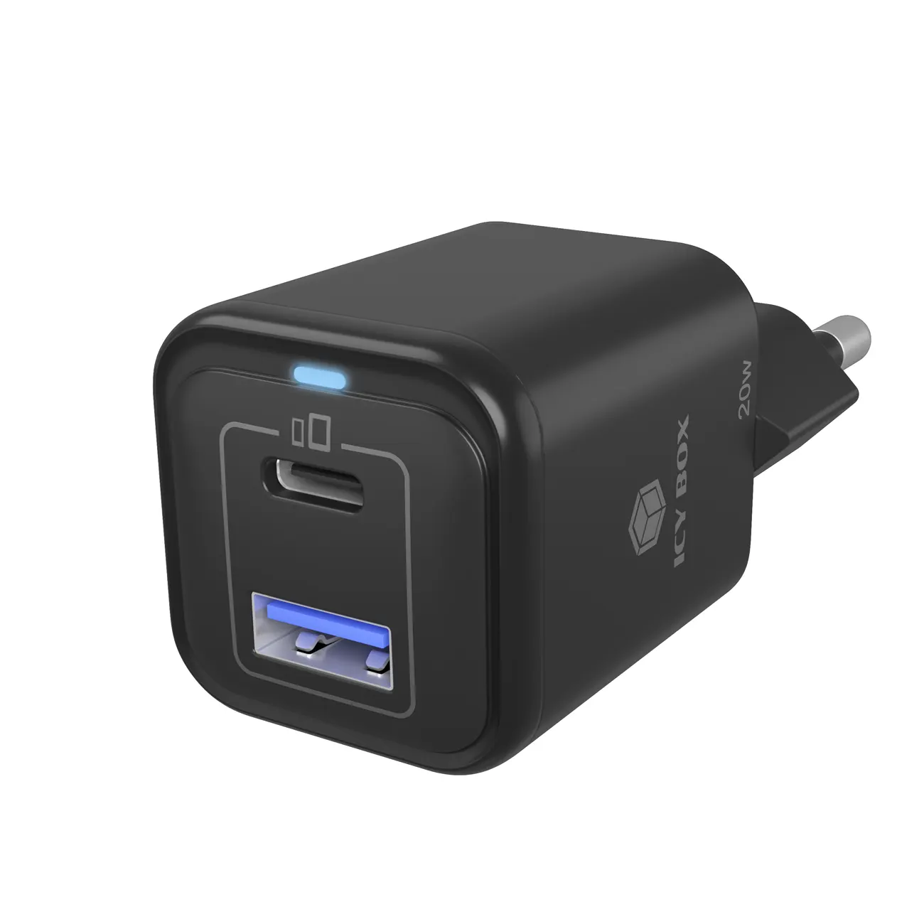 Schnellladegerät 2-Port IcyBox USB 20W für Mobilgeräte