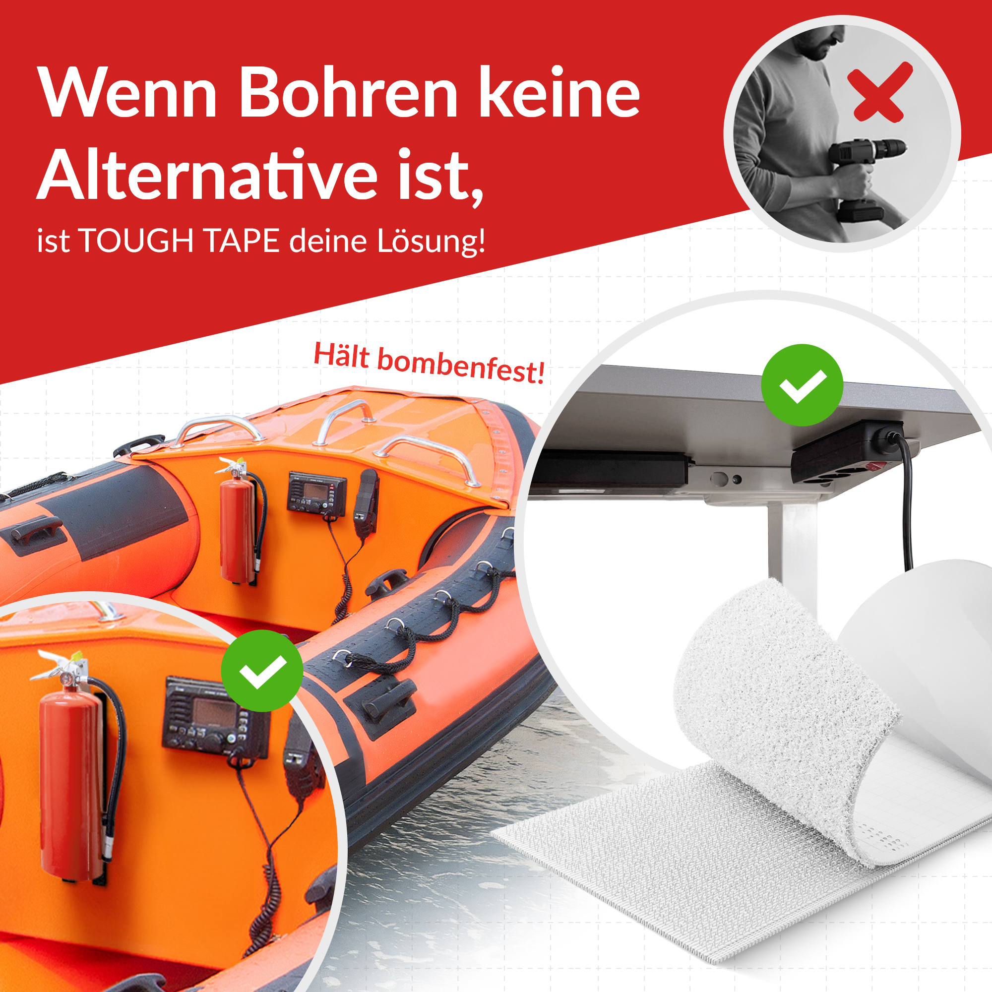 LTC Klettrolle Tough Tape Strap  5mx50mm Bündeln&Ordnen weiß