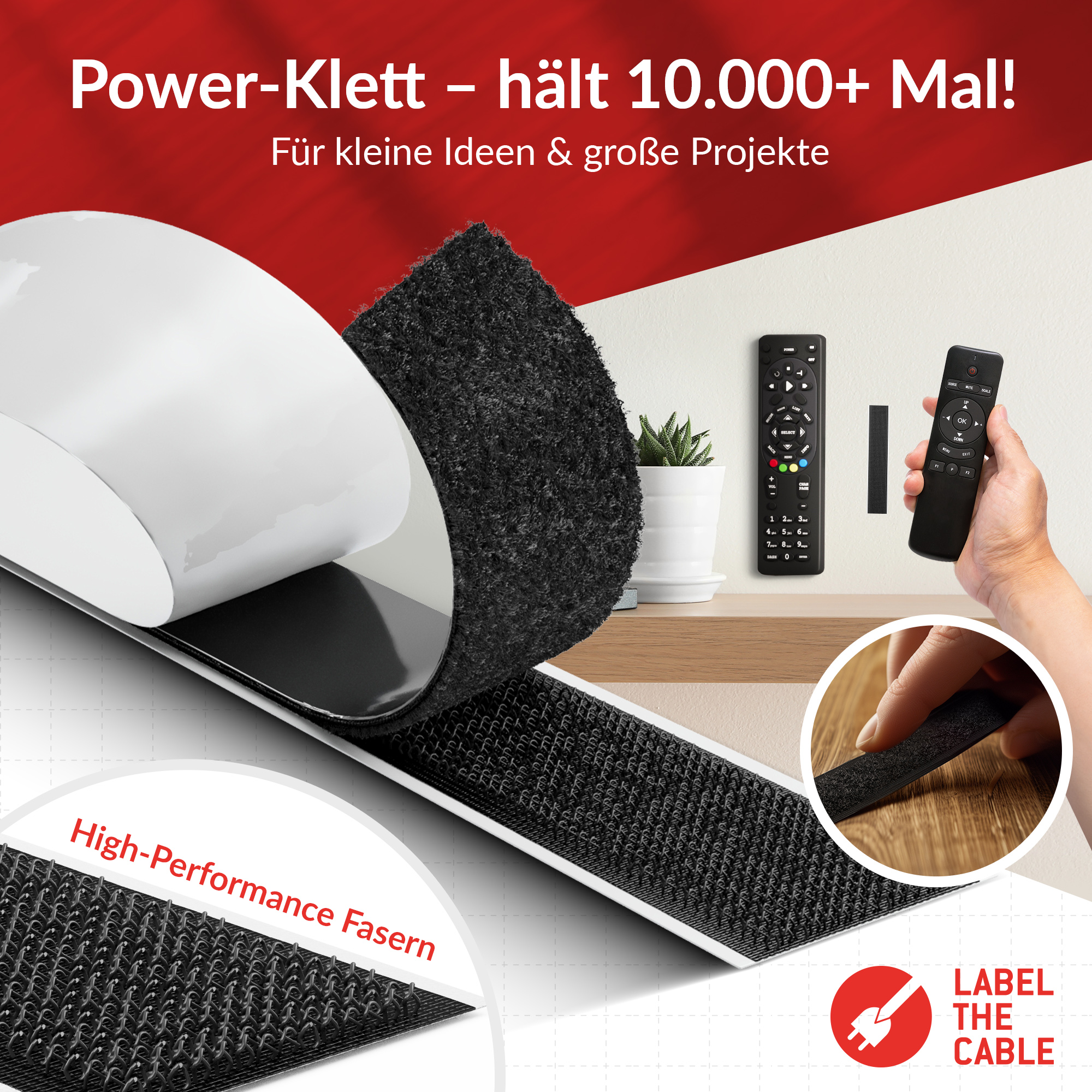 LTC Klettrolle Easy Tape Strap  8mx20mm Bündeln&Ordnen schw Kennzeichnung und Befestigung