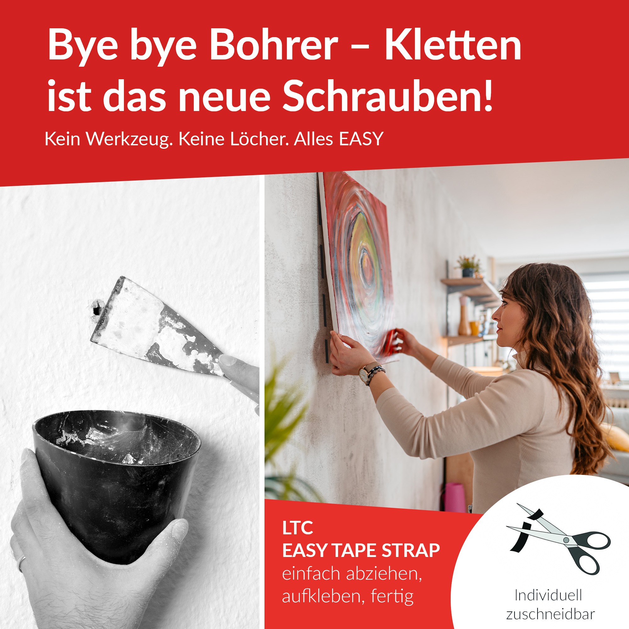 LTC Klettrolle Easy Tape Strap  8mx20mm Bündeln&Ordnen schw