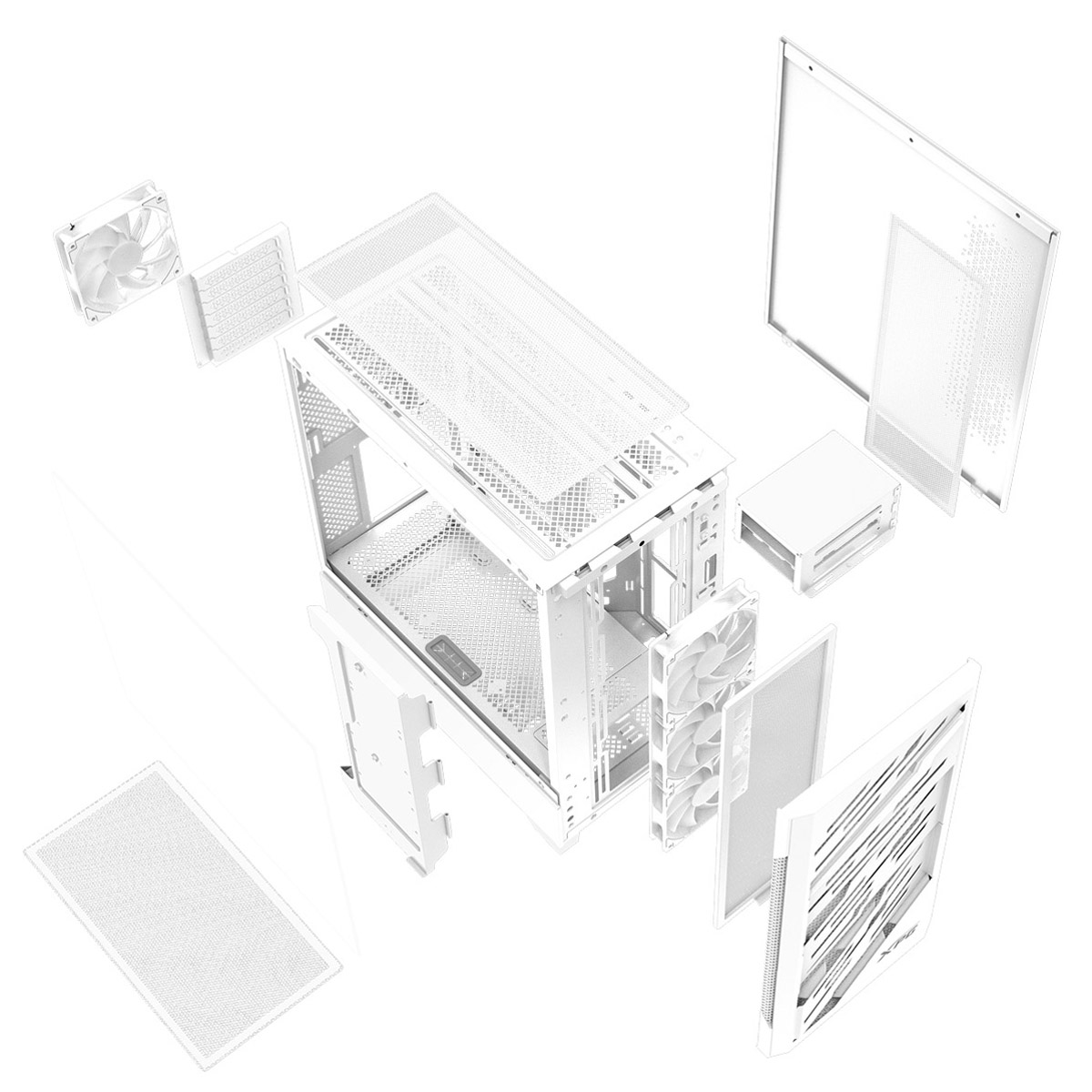 Geh XPG STARKER AIR BTF         (E-ATX)  Midi Tower     weiß retail Gehäuse