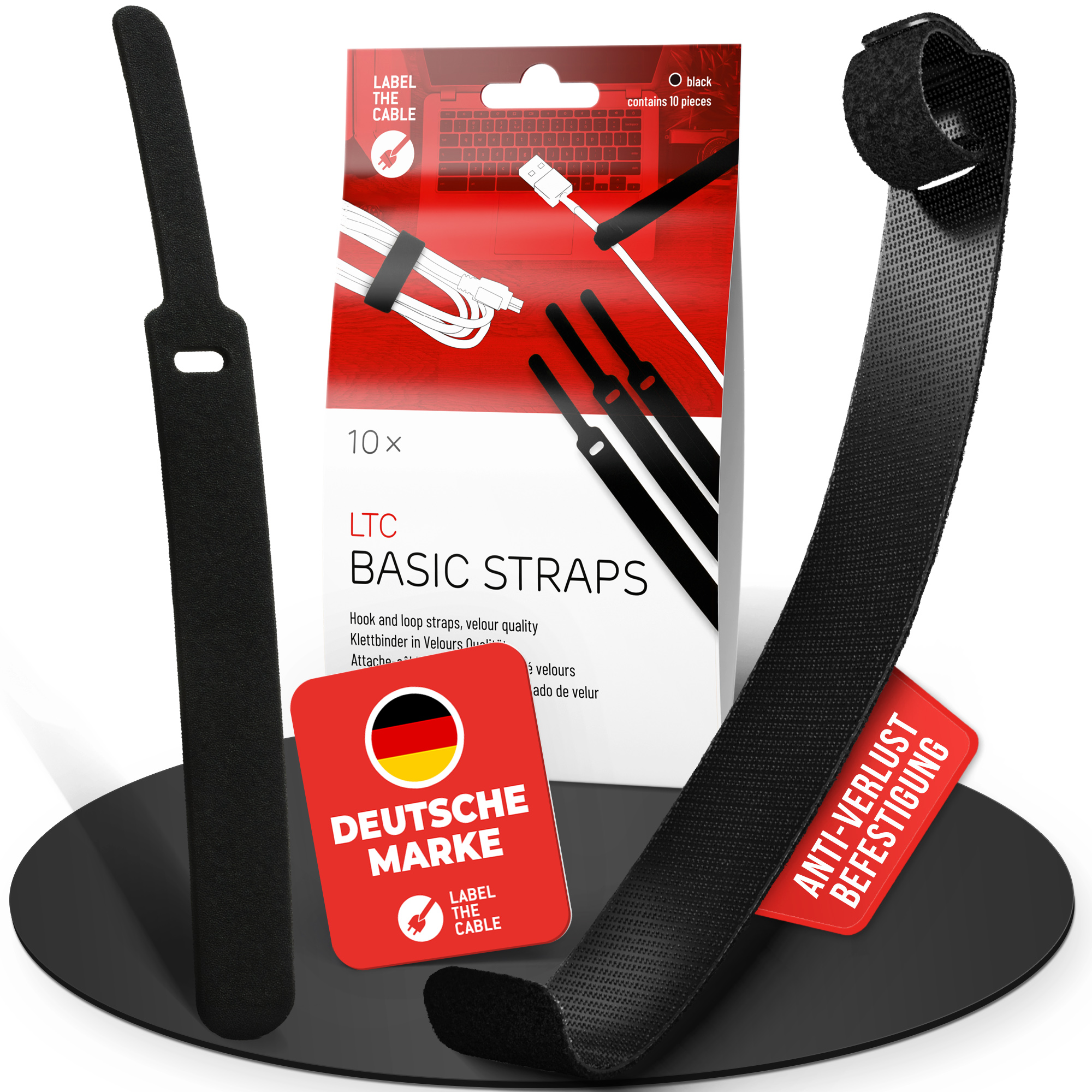 LTC Klettkabelbinder Basic10er Set zum Bündeln & Ordnen schw LTC Klettkabelbinder Basic10er Set zum Bündeln & Ordnen schw