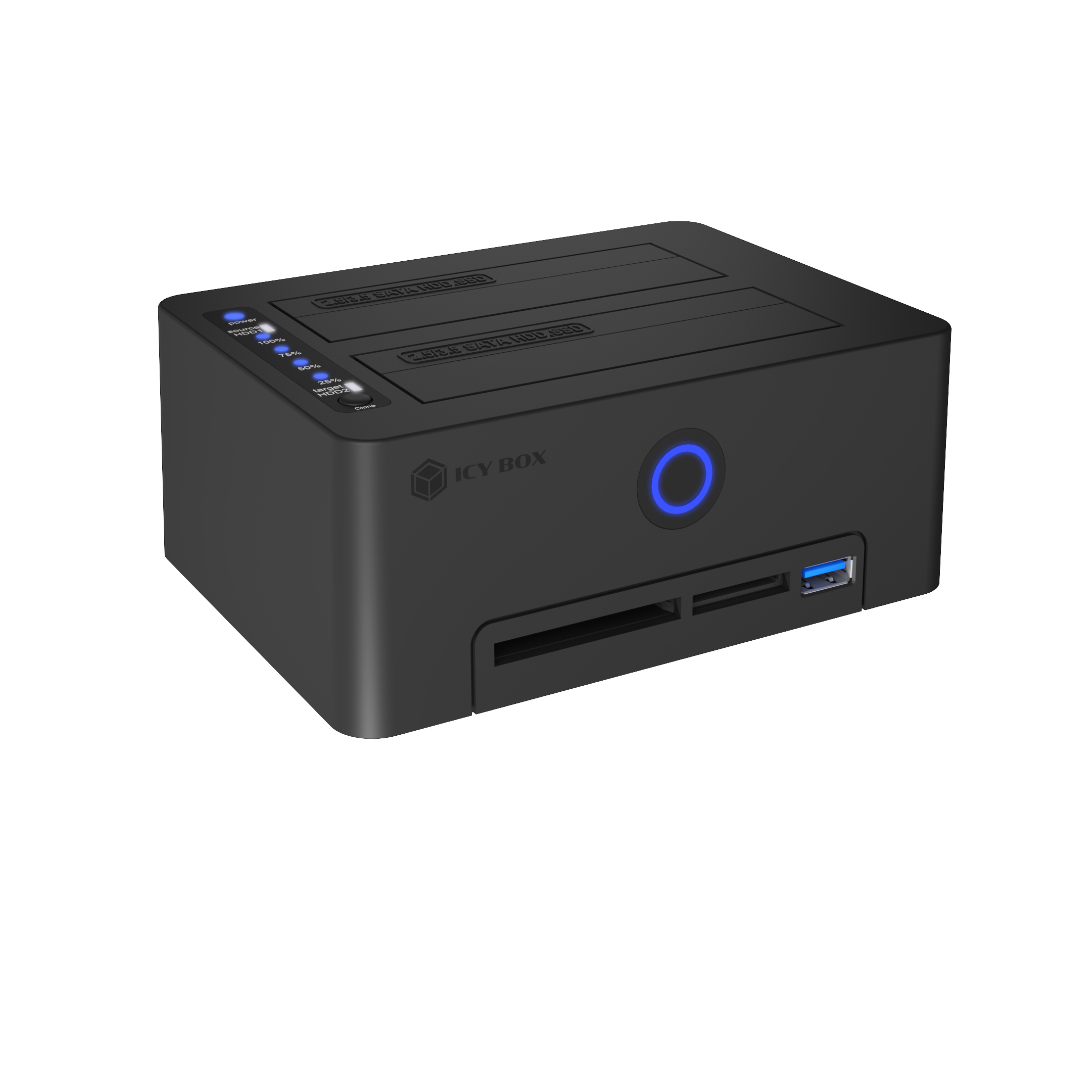 Docking- & Klonstation IcyBox HDD mit Kartenleser Dockingstation