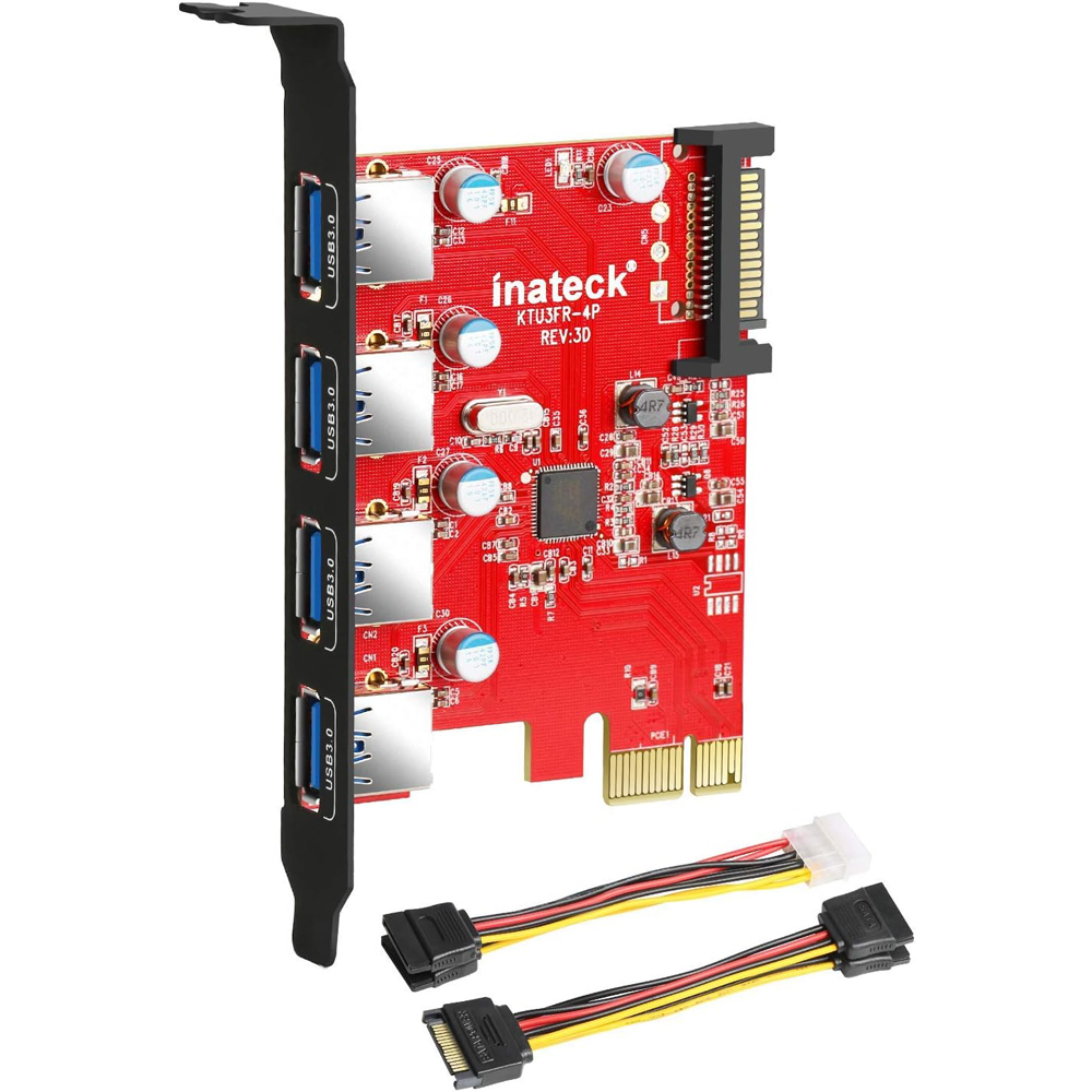 inateck USB 3.0 PCIe Karte 4 Anschlüsse 15 pin SATA