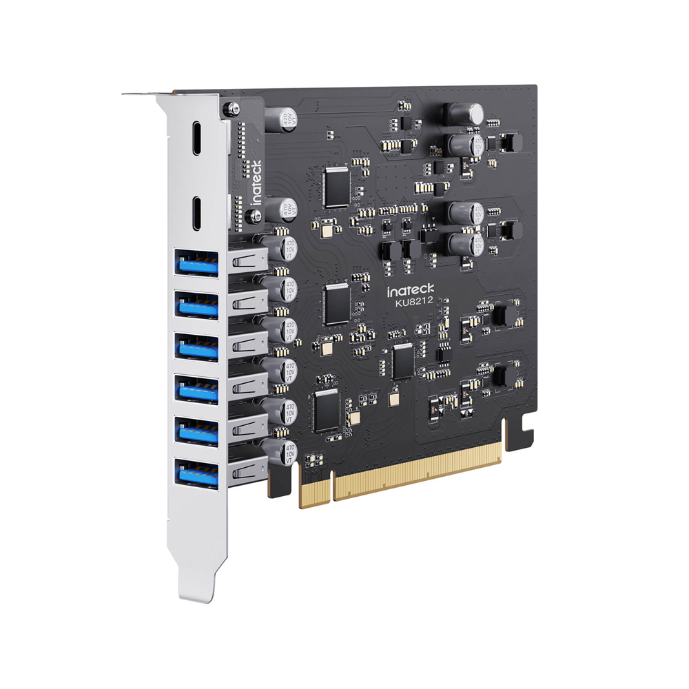 inateck PCIe Kart USB 3.2 G2, 2 USB C, 6 USB A Ports 16 Gbps