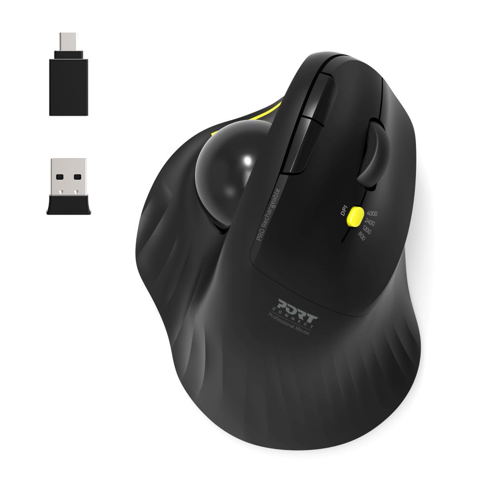 Port MOUSE ERGONOMIC BT RECHARGEABLE BLUETOOTH TRACKBALL RH Mäuse