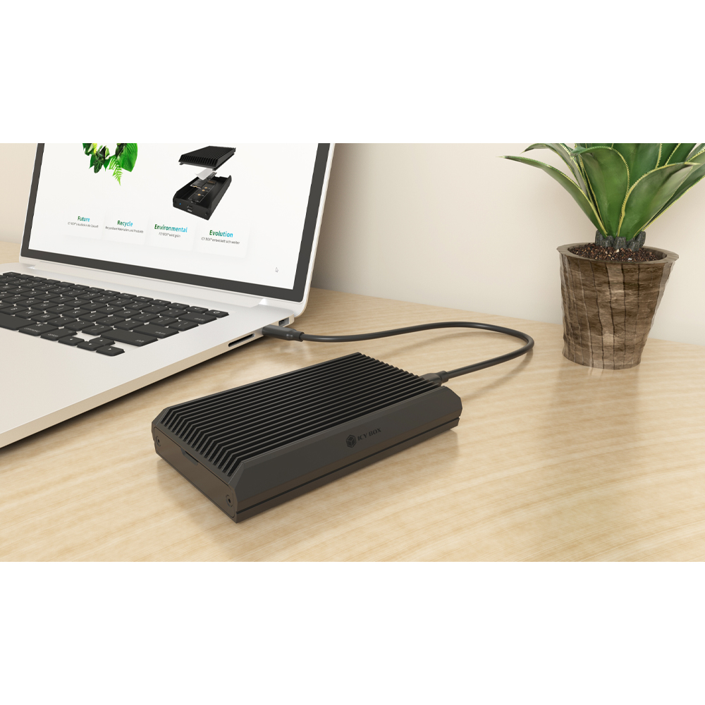 Geh. IcyBox für NVMe M.2 SSD zu Type-C USB 4