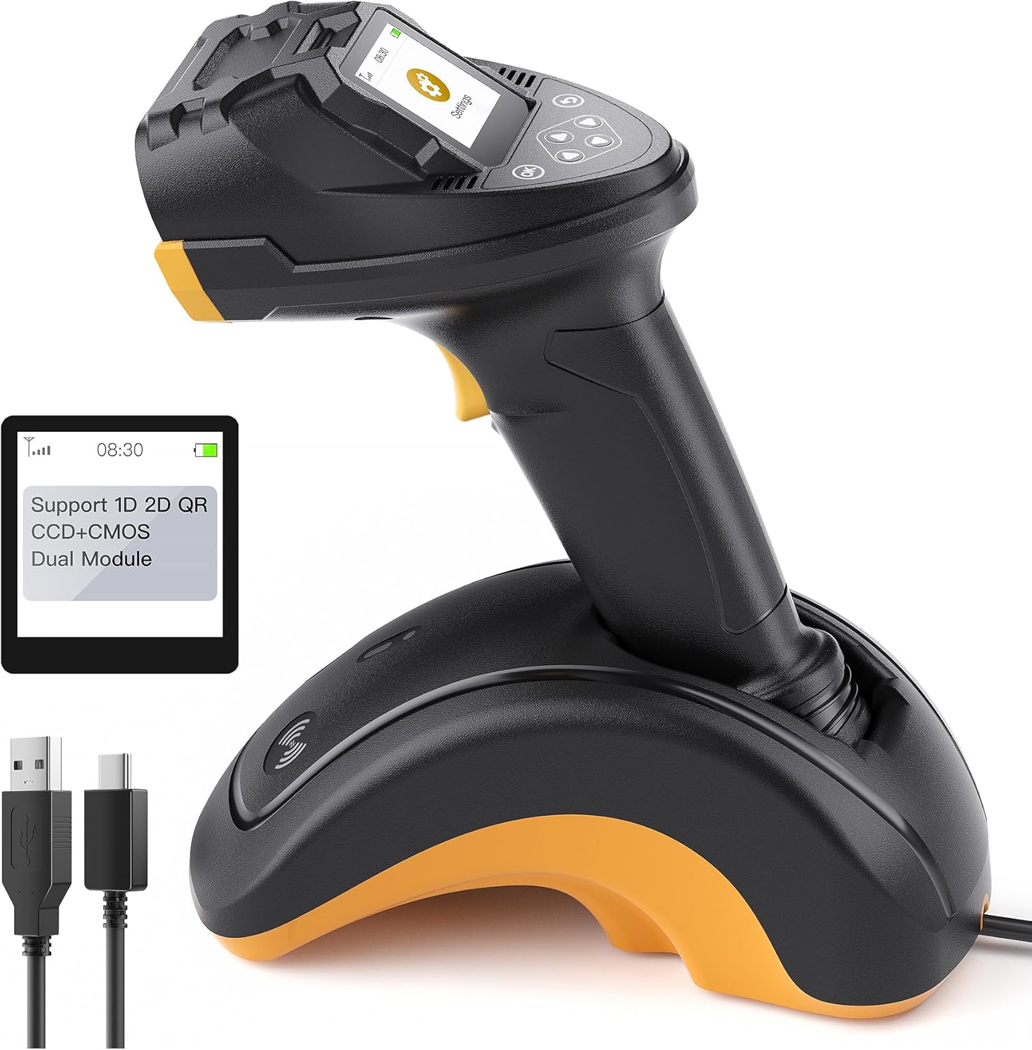 inateck Barcodescanner Pro8 Black with data transfer station Barcodescanner