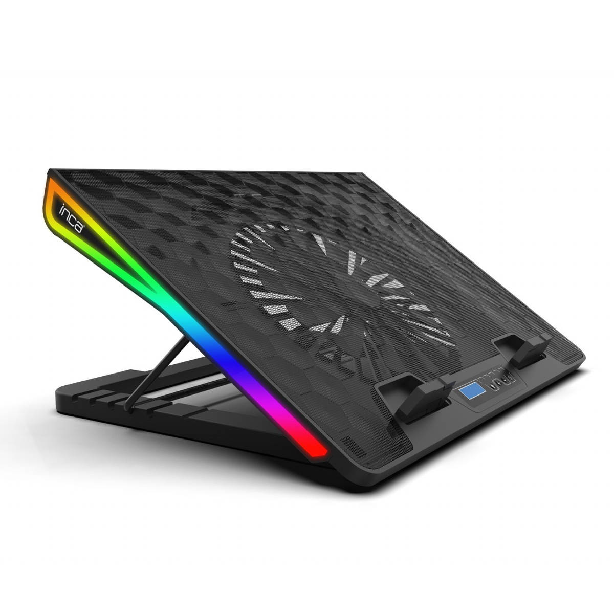 INCA Notebook Kühler 1x 185x20mm Lüfter/&shy;RGB/&shy; 800RPM/&shy;2xUSB sw ret