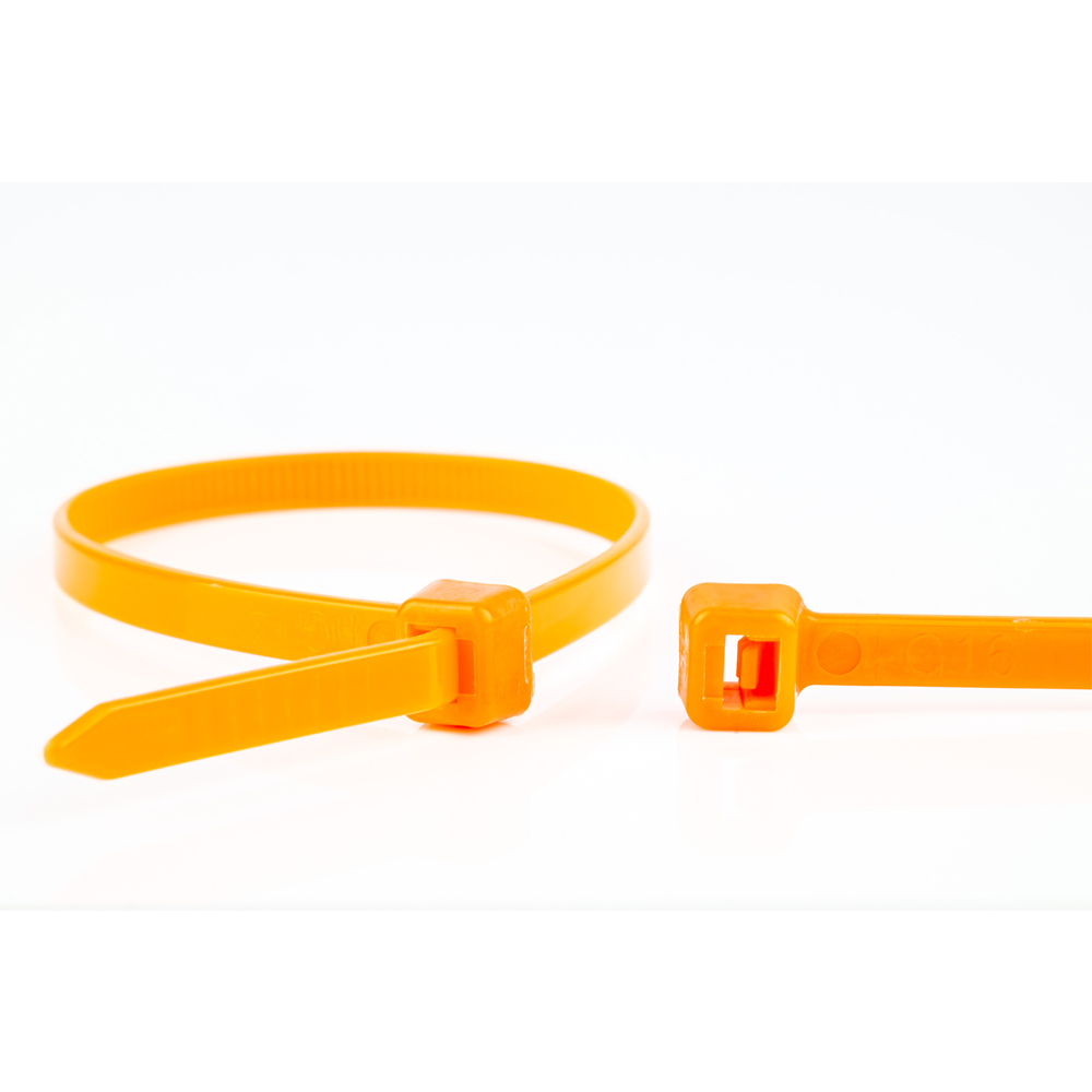 WKK Kunststoffkabelbinder Orange 300x4,8mm 100 St. Kennzeichnung und Befestigung