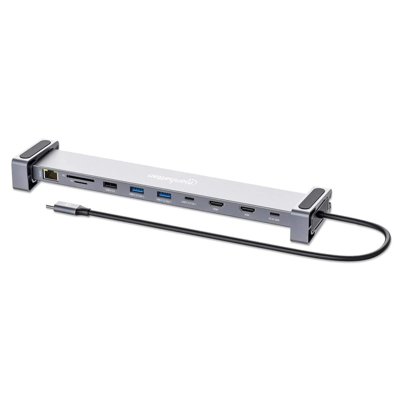 MANHATTAN 10-in-1 4K USB-C PD Dockingstation 2xHDMI