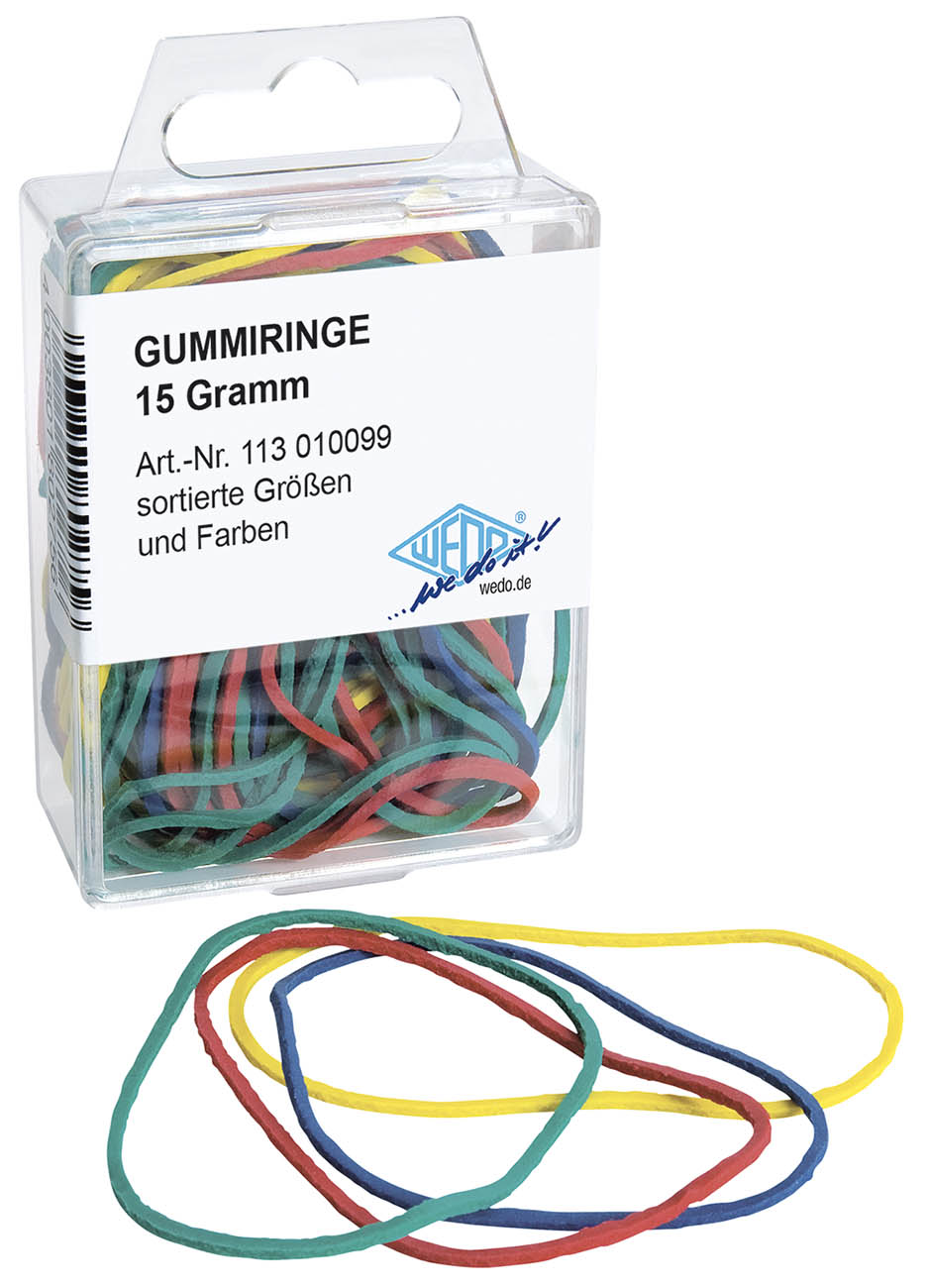Wedo Gummiringe farbig sortiert Inhalt 15g / ca. 80 Stück