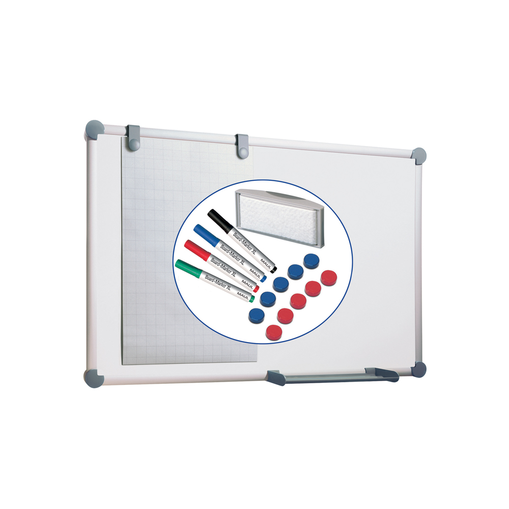 MAUL Whiteboard MAULpro 90x60cm komplett Set Informieren und Präsentieren