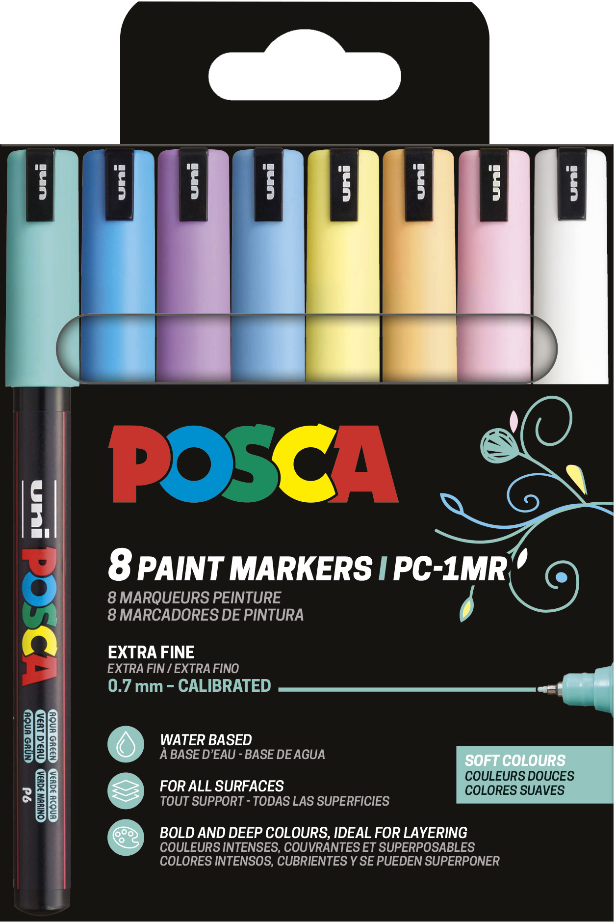 POSCA Marker UNI PC-1MR 8er Set Soft Col Permanent Marker
