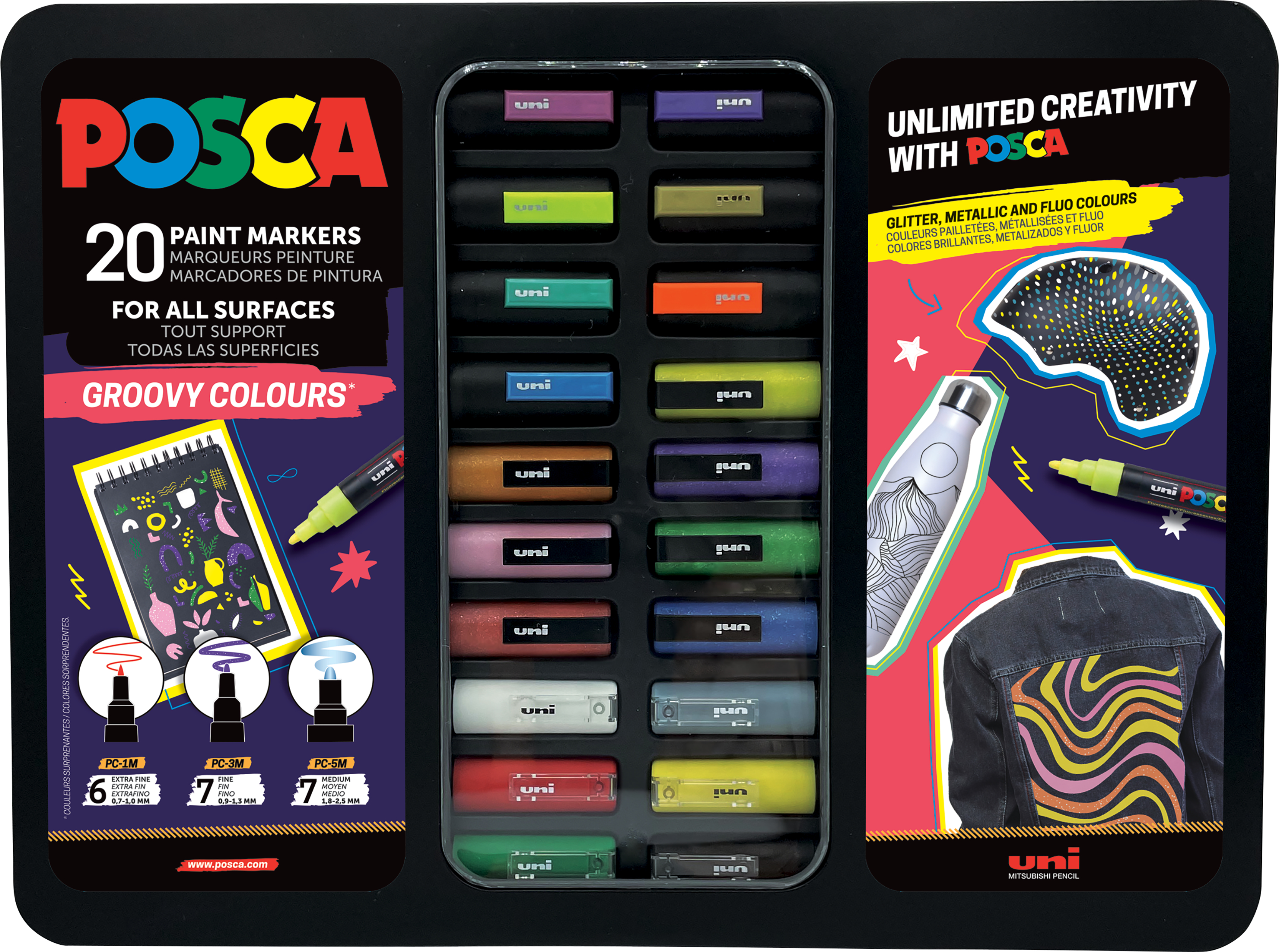 POSCA Marker UNI Etui Groovy Colours 20x