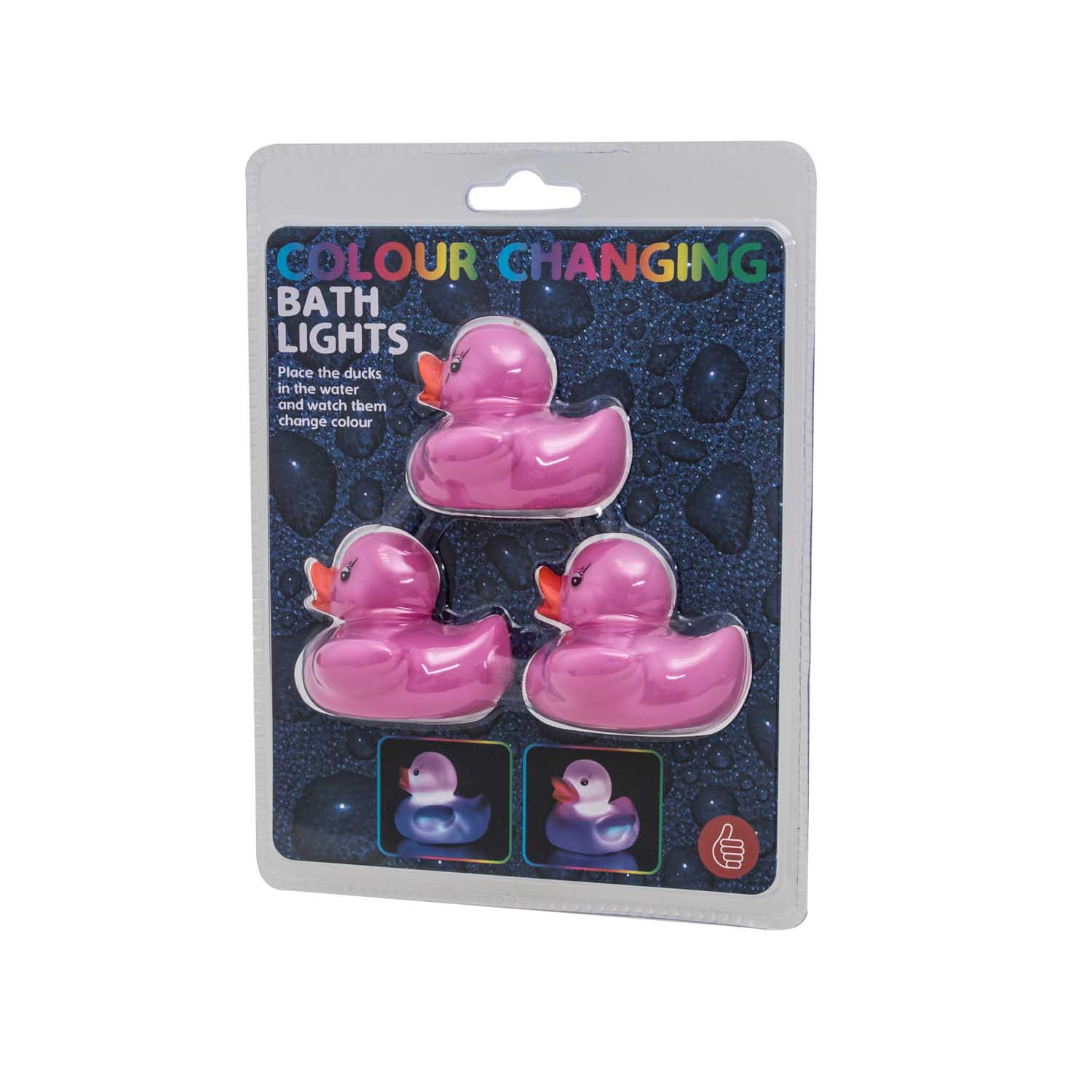ThumbsUp! Badeenten Duck Lights LED Farbwechsel (3Stk) pink