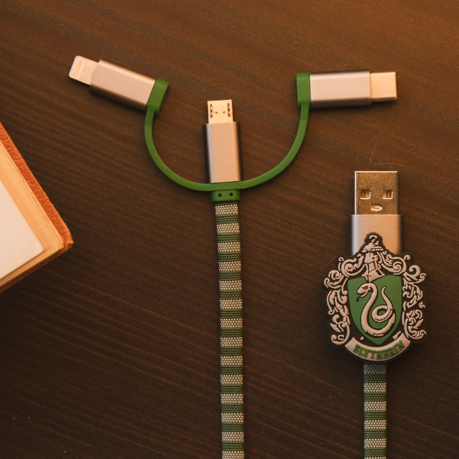 ThumbsUp! Ladekabel Slytherin 3in1 Lightning/Micro/USBC
