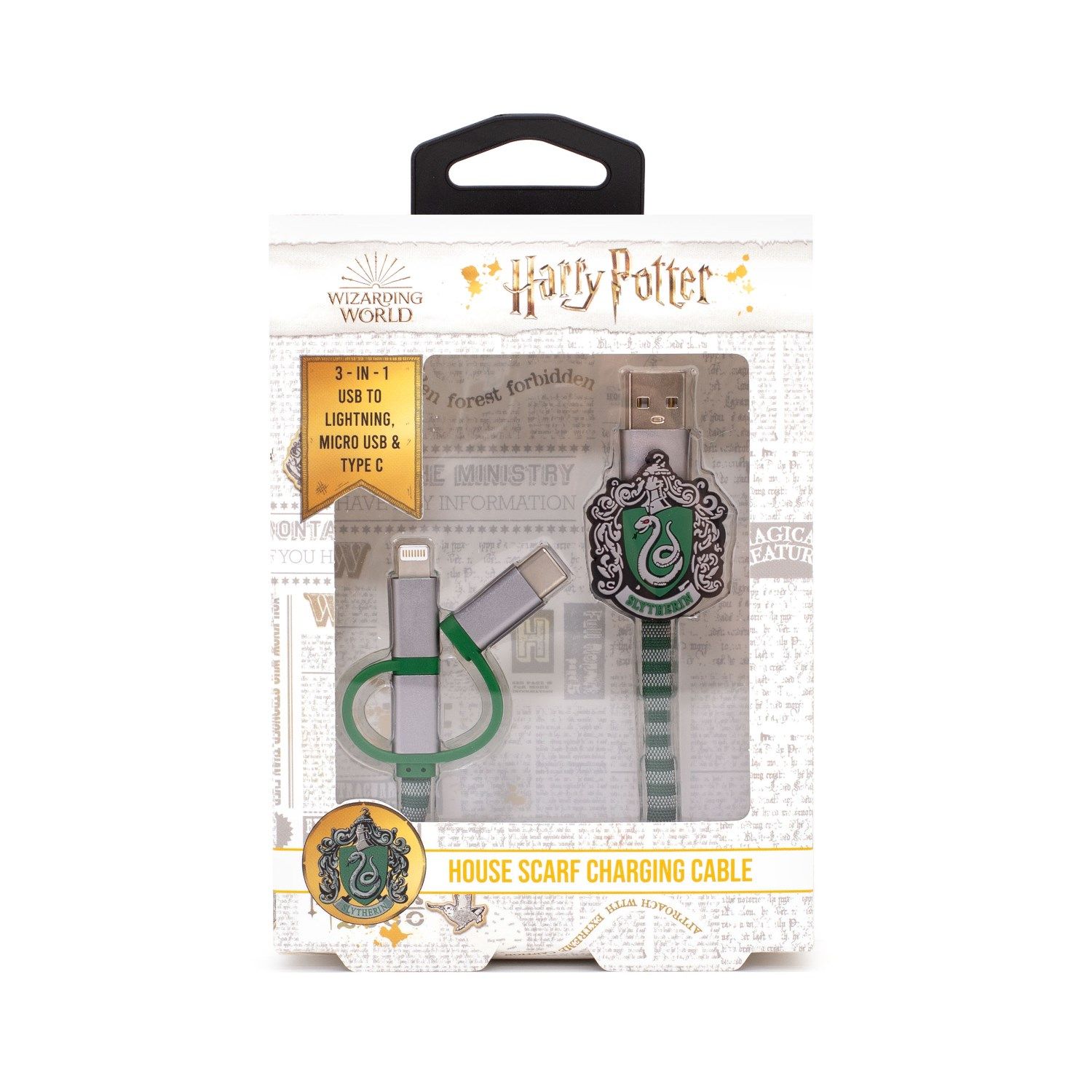 ThumbsUp! Ladekabel Slytherin 3in1 Lightning/Micro/USBC Ladekabel