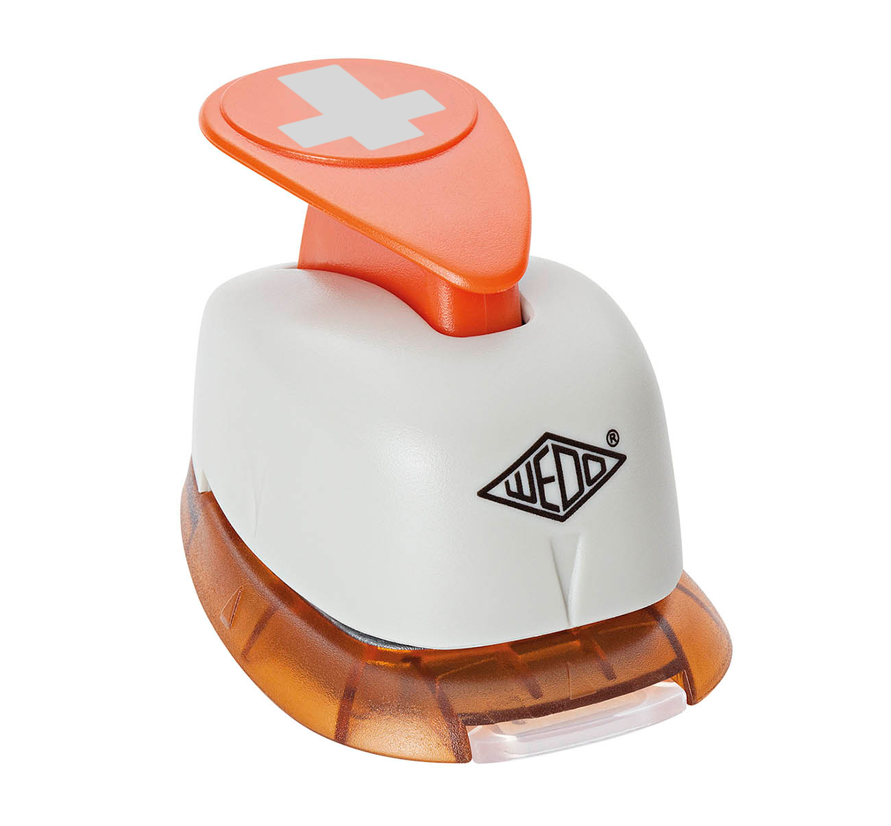 WEDO Motivlocher groß Kreuz Grau/Orange