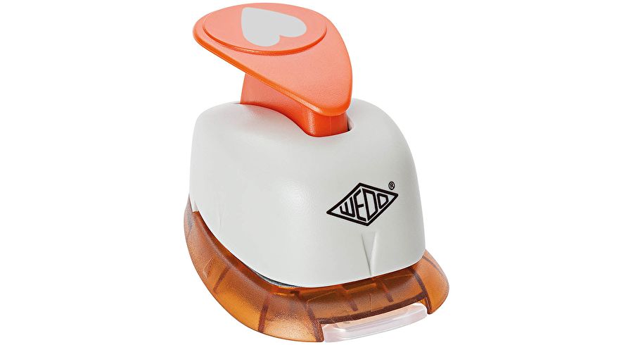 WEDO Motivlocher großes Herz Ausstanzung 2,4 x 2,0 cm gr/Or Zeichnen,Malen,Basteln
