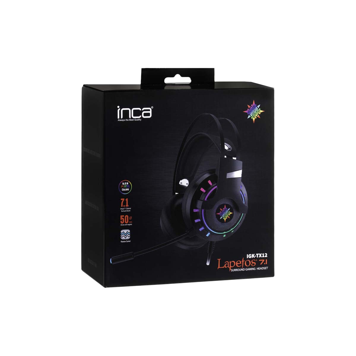INCA Gaming Headset 7.1, USB, Vibration, RGB-LED retail