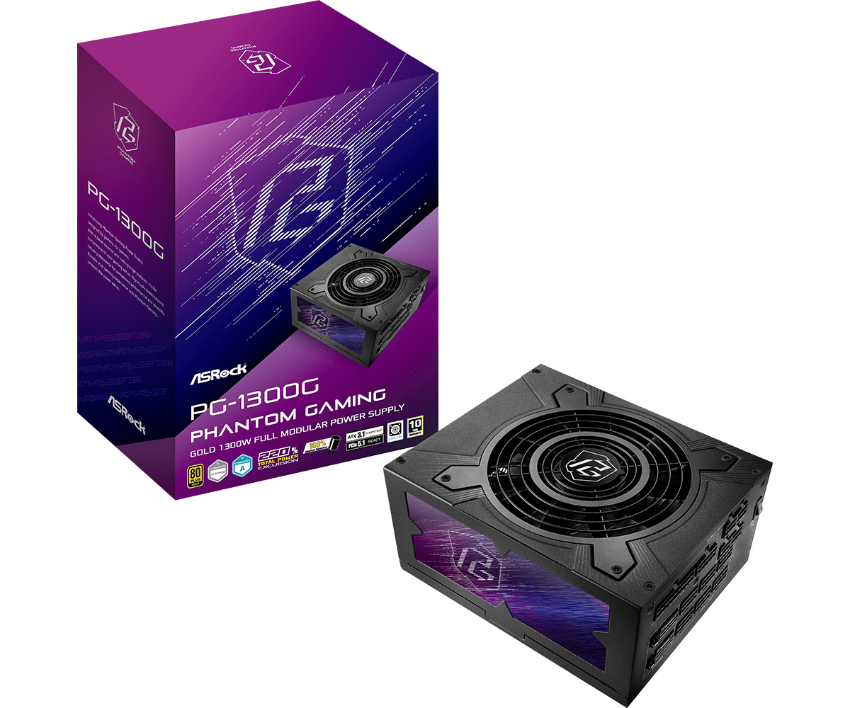 ASRock Phantom Gaming PG-1300G  1300W ATX 80+ Gold     black ret